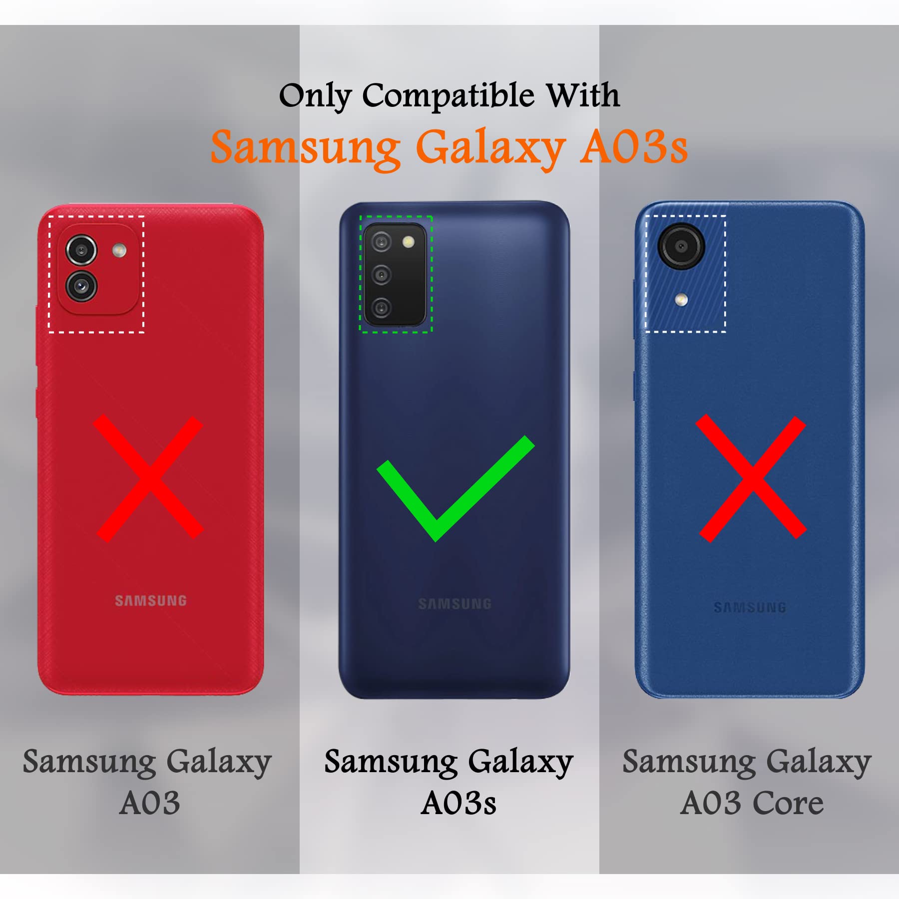 Compatible With Samsung Galaxy A03S Case, With Belt Clip Holster Heavy Duty Rugged Shockproof Full Body Protection Kickstand Cov