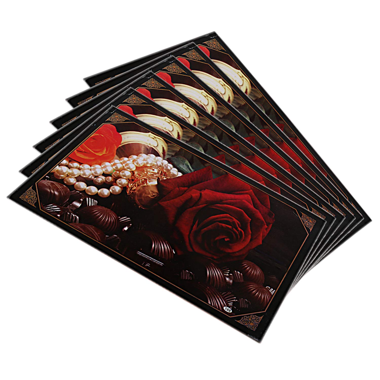 Kuber Industries Pvc 6 Pieces Reversible Fridge Drawer Mats (Multi) -Ctktc07109