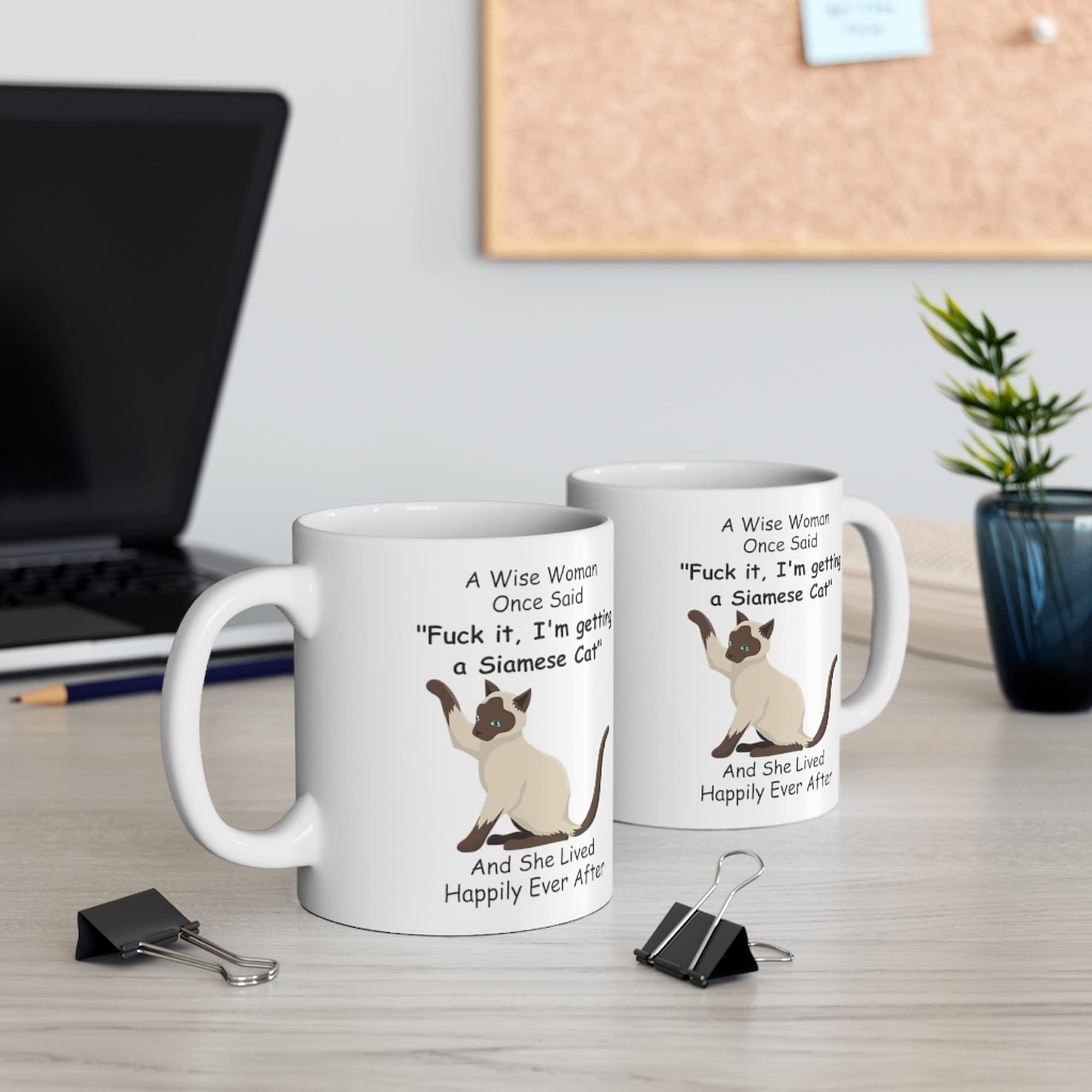 Funny Siamese Cat Gifts for Women Kitten Lovers Pets Mom Mother 's Day 2024 A Wise Woman Once Said Coffee Mug with Fun Quotes Ce