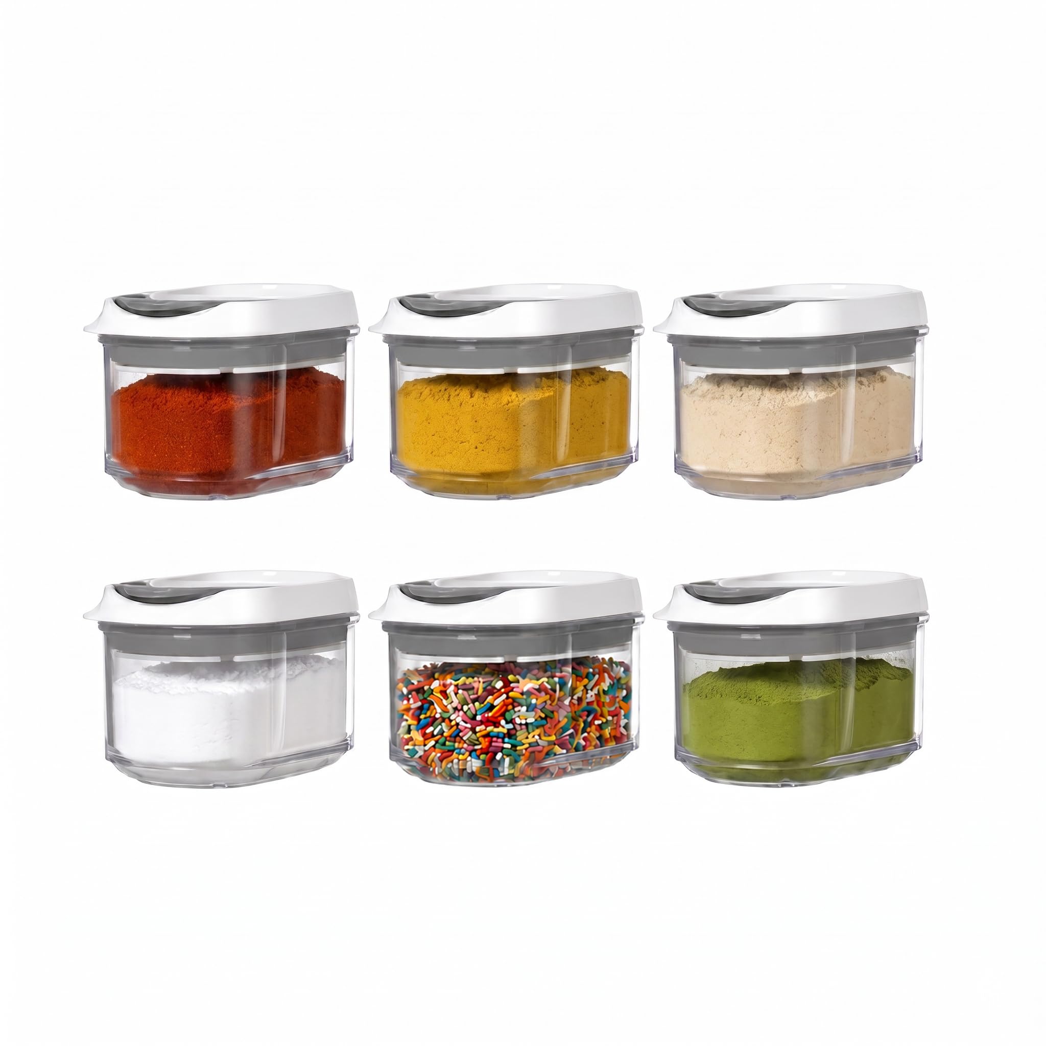 Felli Shake N Stor Baking Canister with Shaker Lid + Pour Spout + Leveler ALL IN ONE Storage Container Pantry Kitchen Organizer 