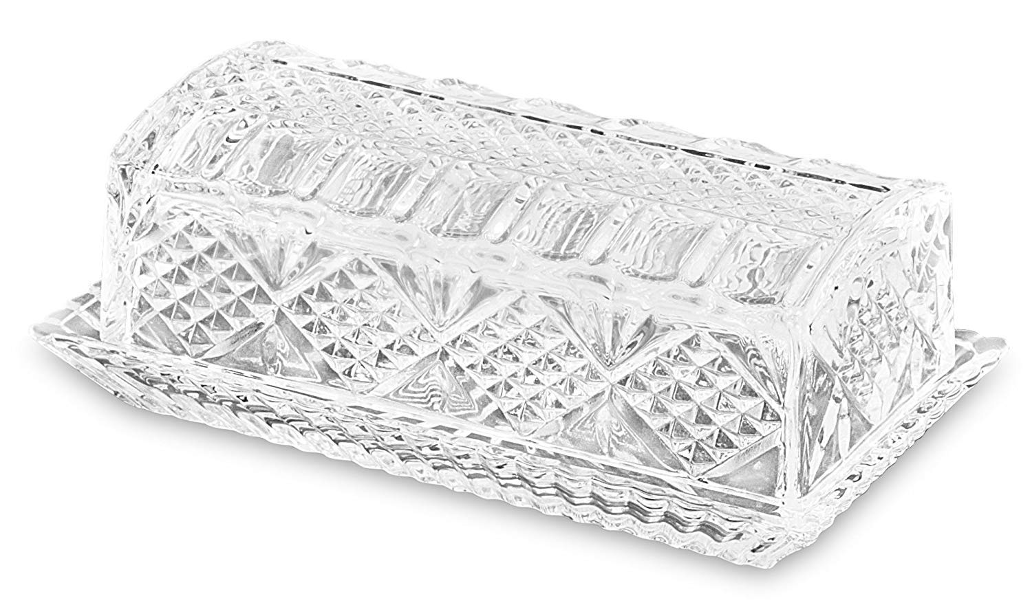 Large Deep Danish Crystal Covered Butter Dish Butter Keeper Well Sealed To Keep Butter Soft Beautiful Decorative Design And Anti