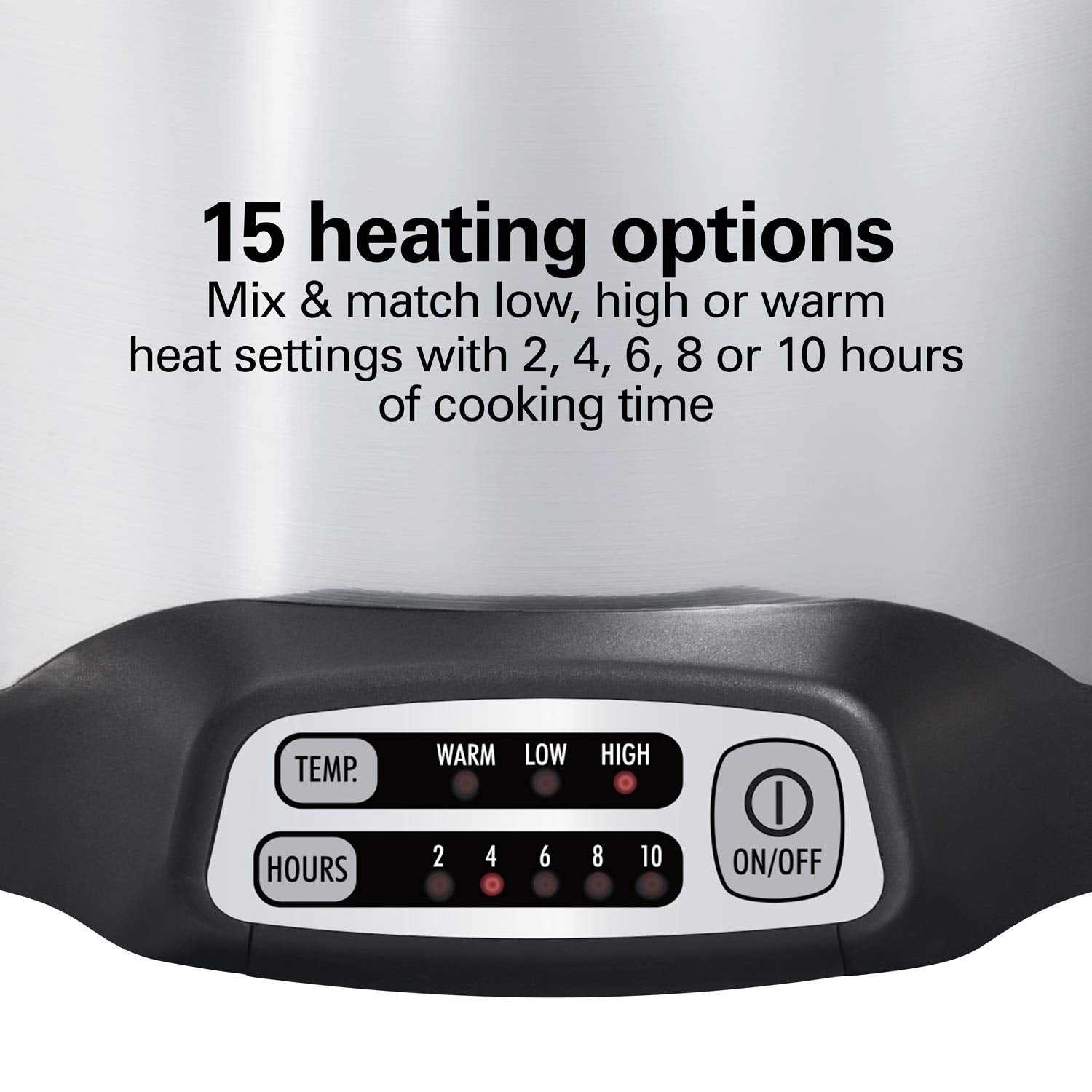 Hamilton Beach Slow Cooker, 10 Quart, Programmable, Stovetop Safe Crock, Silver, Model 33196