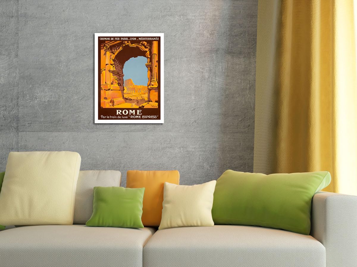 Rome Italy By Deluxe Train - Rome Express - Plm - Vintage Railroad Travel Poster By Roger Broders C.1921 - Master Art Print (Unf