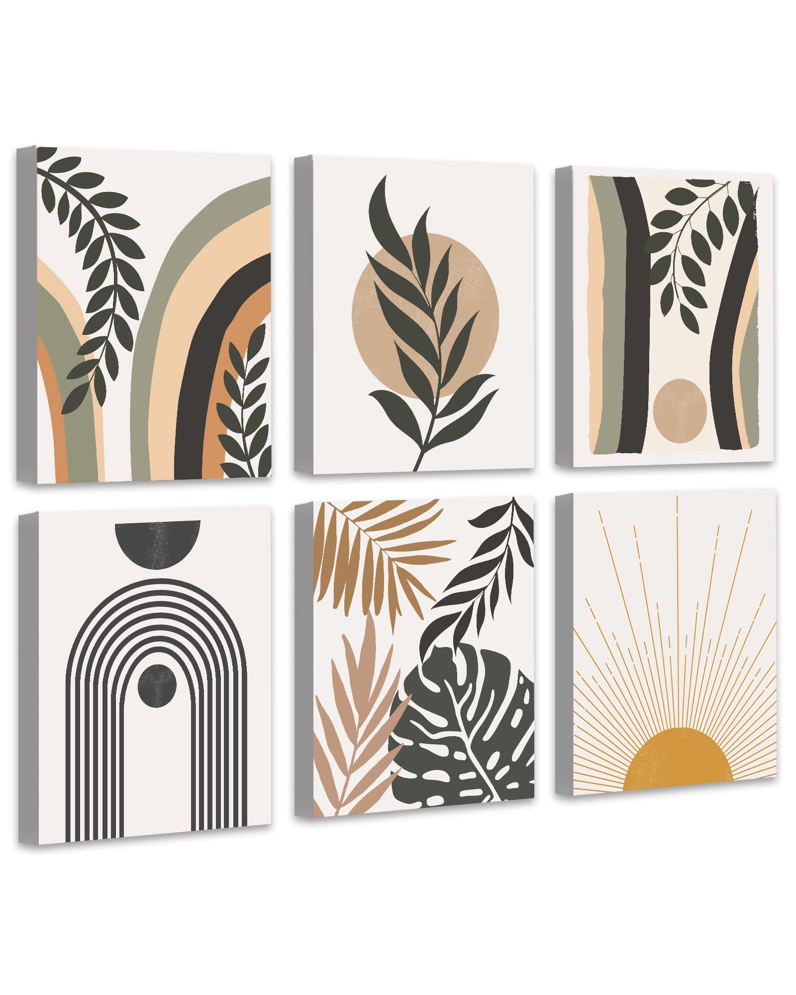 Boho Wall Art , Minimalist Wall Art , Boho Room Decor, Bohemian Moon Phases Wall Painting For Living Room Bedroom Kitchen Office