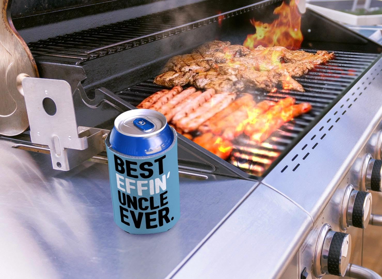 Best Uncle Gifts Best Effin' Uncle Ever Funny Cool Uncle Gifts 2 Pack Can Coolie Drink Coolers Coolies Blue