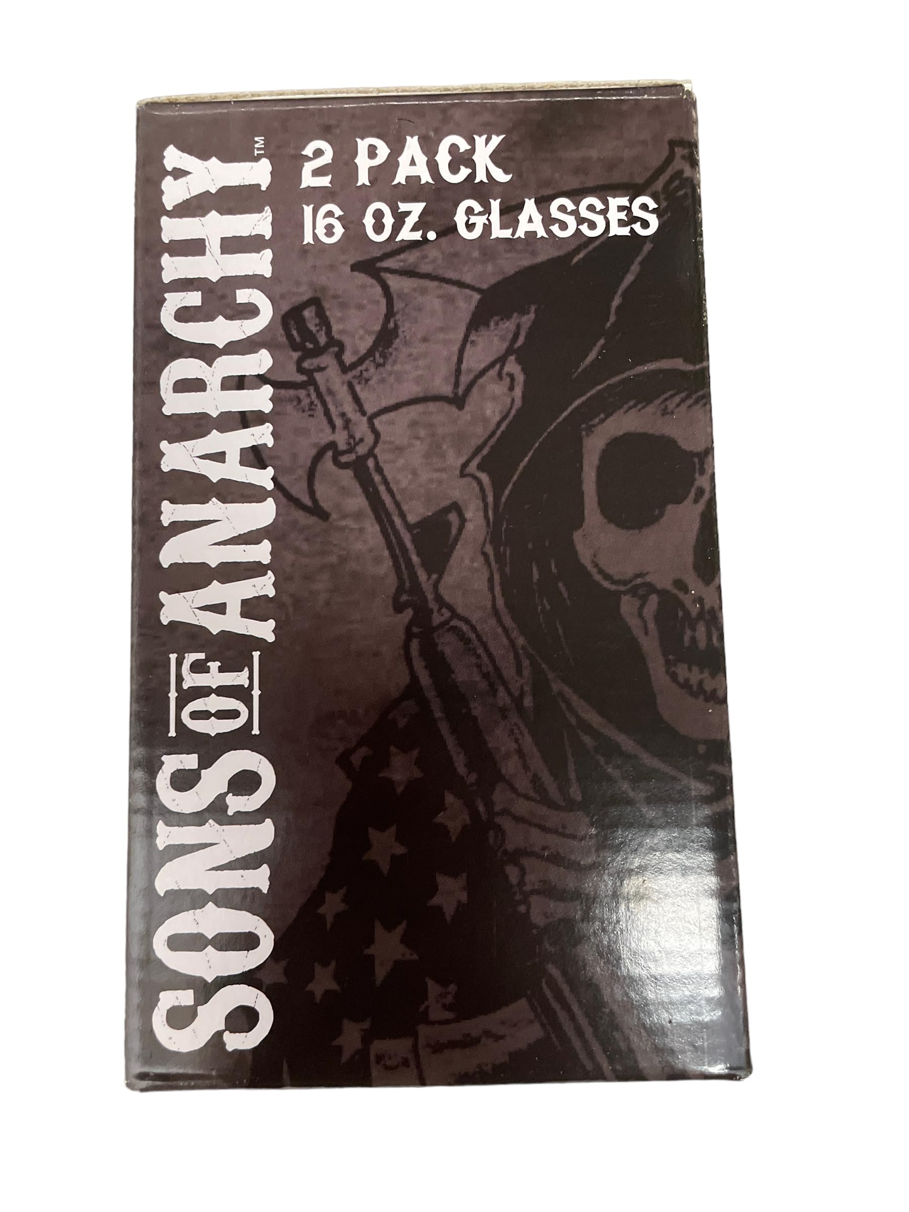 Just Funky Sons Of Anarchy Men Of Mayhem 2 Pack Pint Glasses - 16 Oz Glass