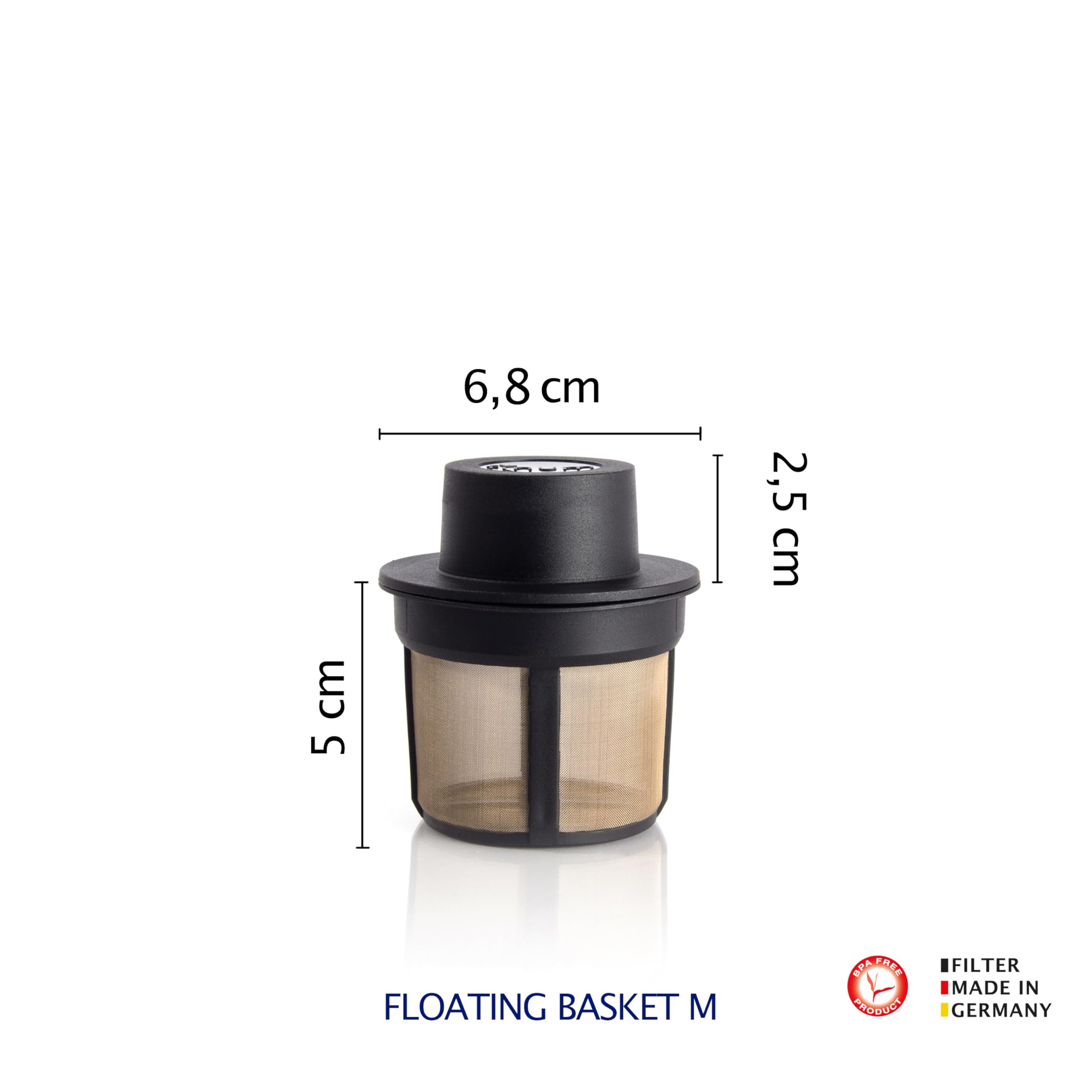 Finum Floating Brewing Basket, Medium, Black