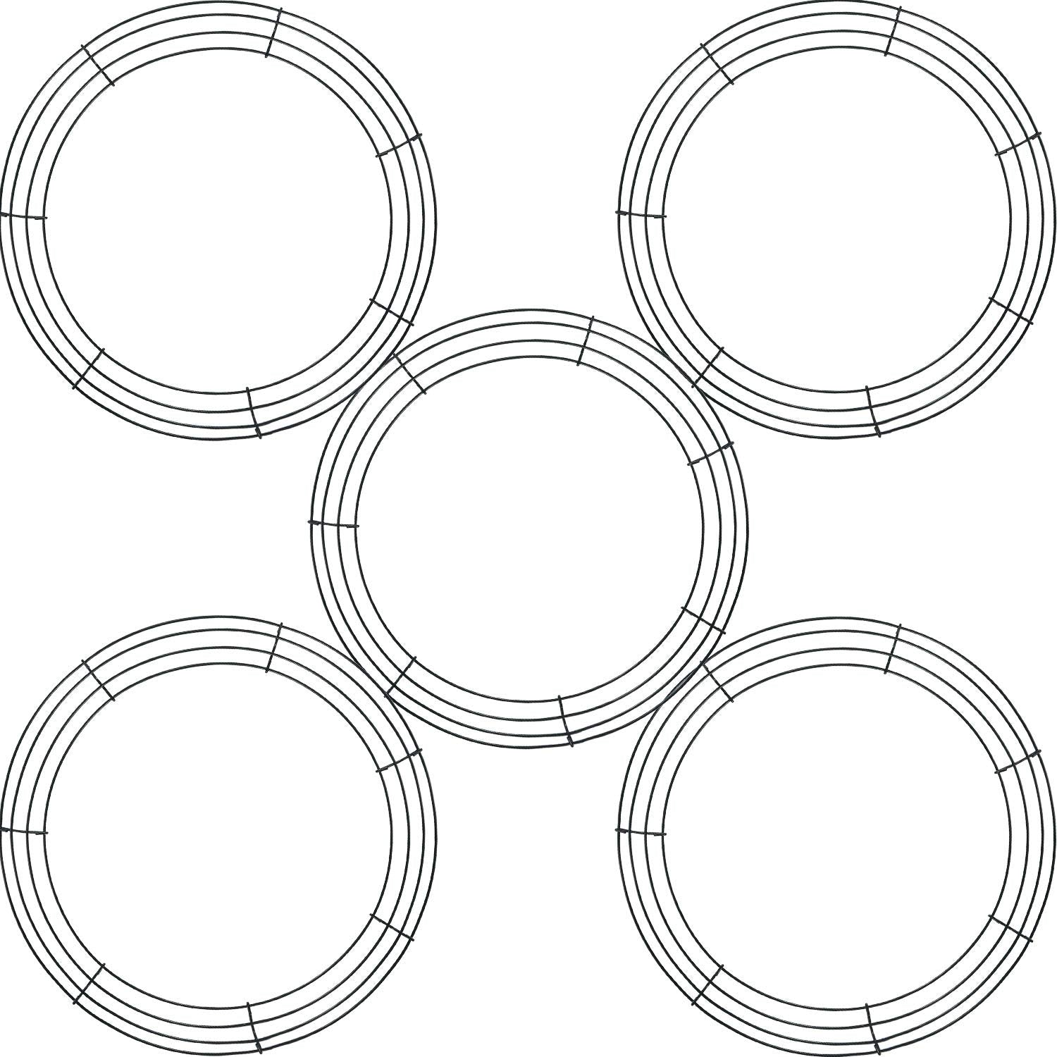 Tatuo 5 Pieces Metal Wreath Frame Ring Round DIY Macrame Floral Crafts Wire Wreath Form Christmas Decoration Door Craft(8 Inch,D