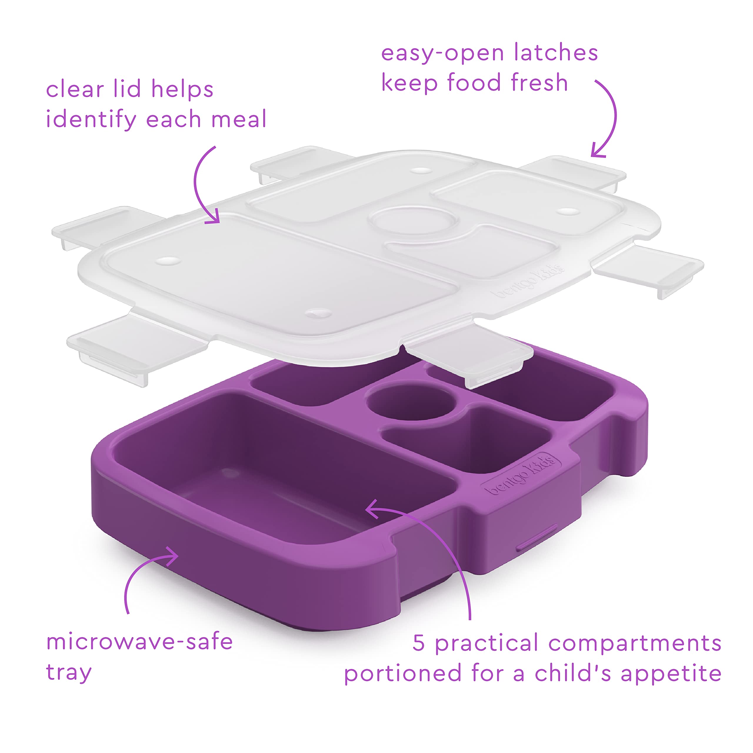 Bentgo Kids Tray With Transparent Cover (Purple)