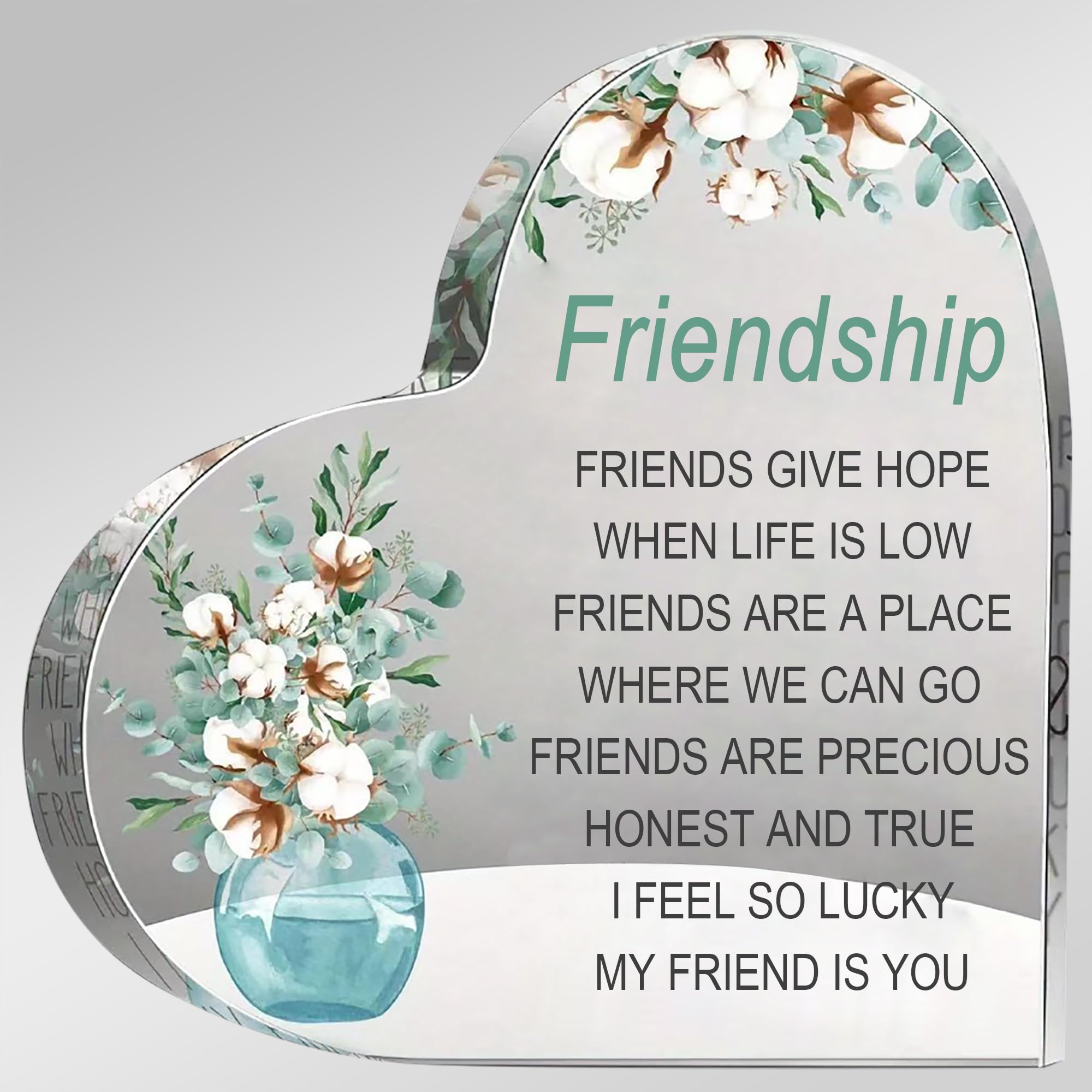 Gift for Friends, Friend Gifts, Friendship Birthday Gifts, Bff Gifts, Acrylic Heart Shape For Friendship Keepsake, Bestie Friend