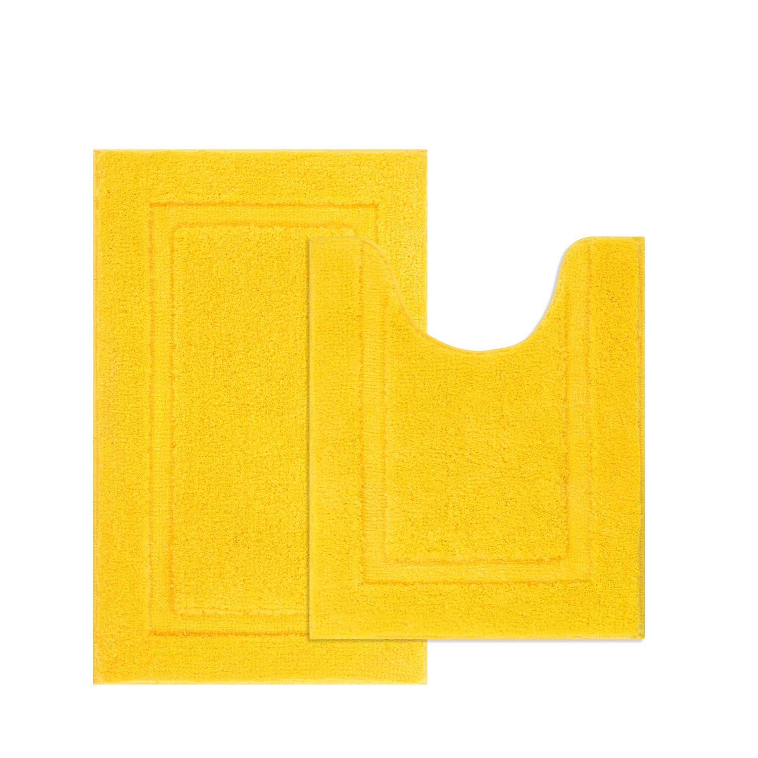 Shacos Bathroom Toilet Rugs Set 2 Pieces Soft Absorbent Bath Rugs With U Shape Toilet Rug Bath Mat Contour Rug Non Slip Microfib