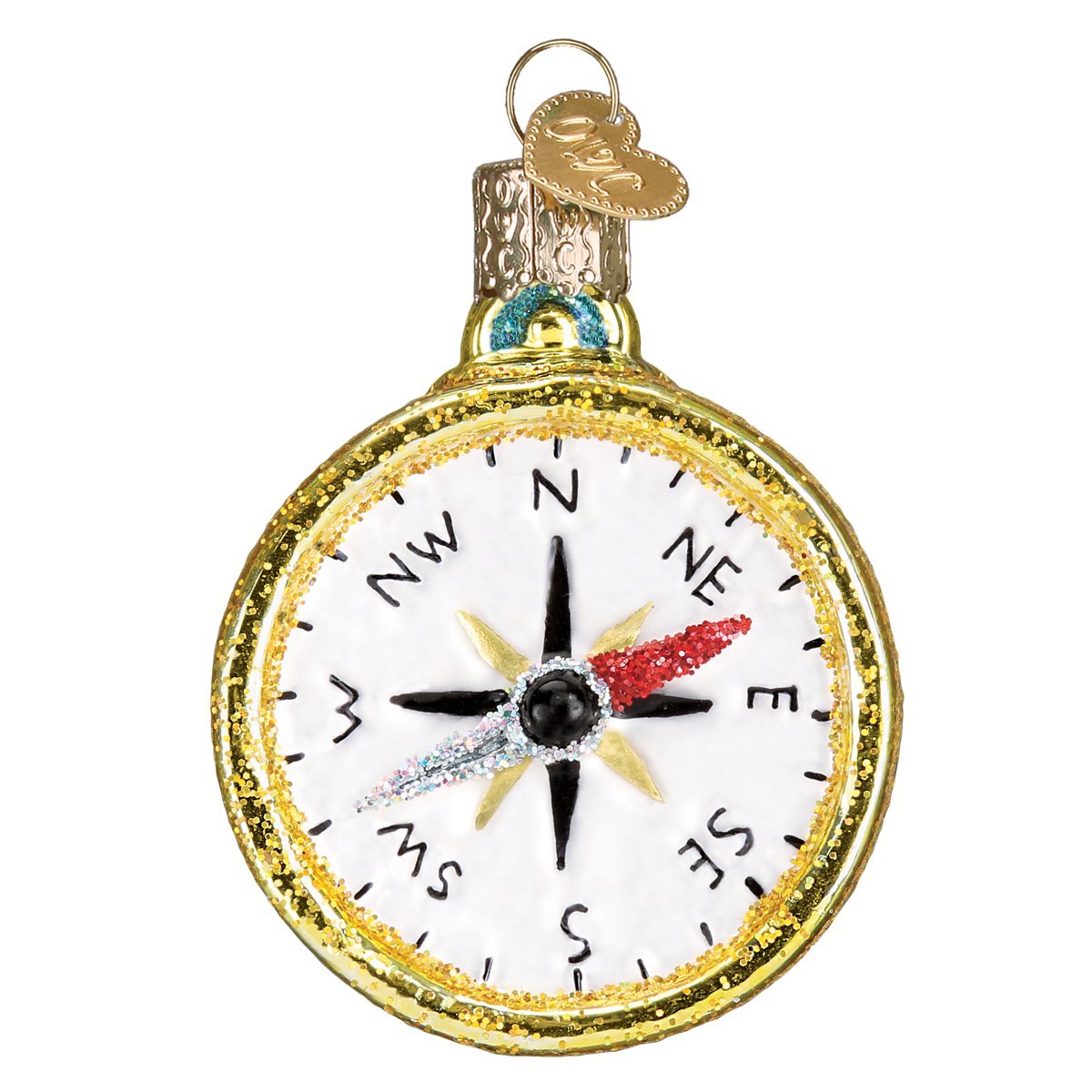 Old World Christmas 36226 Fisherman Collection Glass Blown Ornaments for Christmas Tree Compass