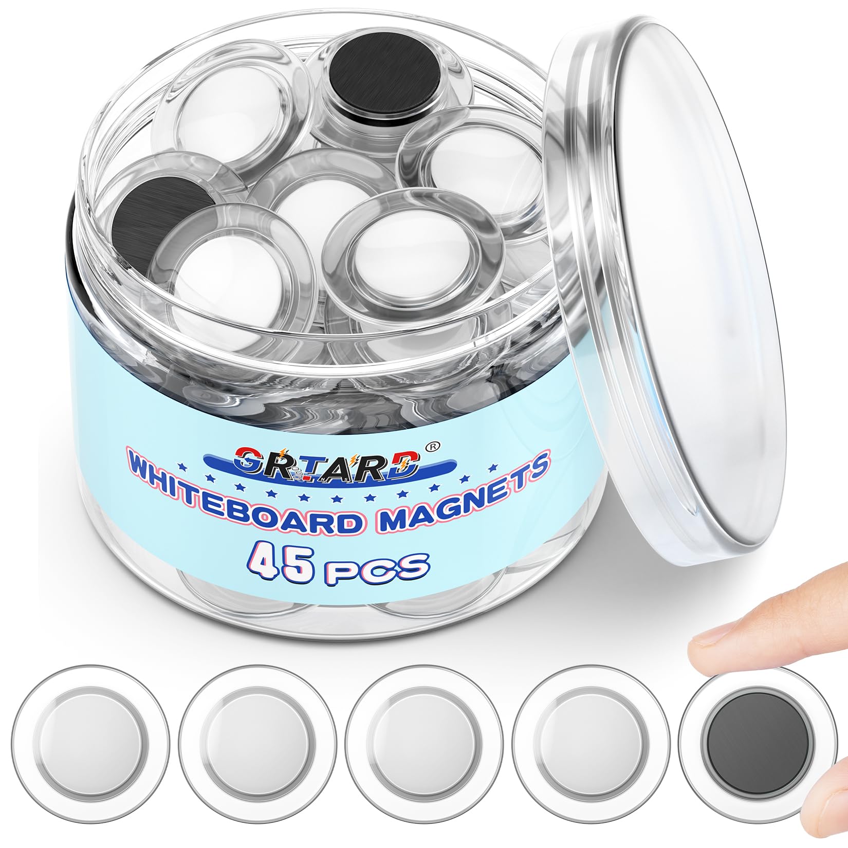 Grtard 45 Pcs Magnets for Whiteboard, Round Fridge Magnet, Small Refrigerator Magnet Decorative, Dry Erase Whiteboard Magnets fo