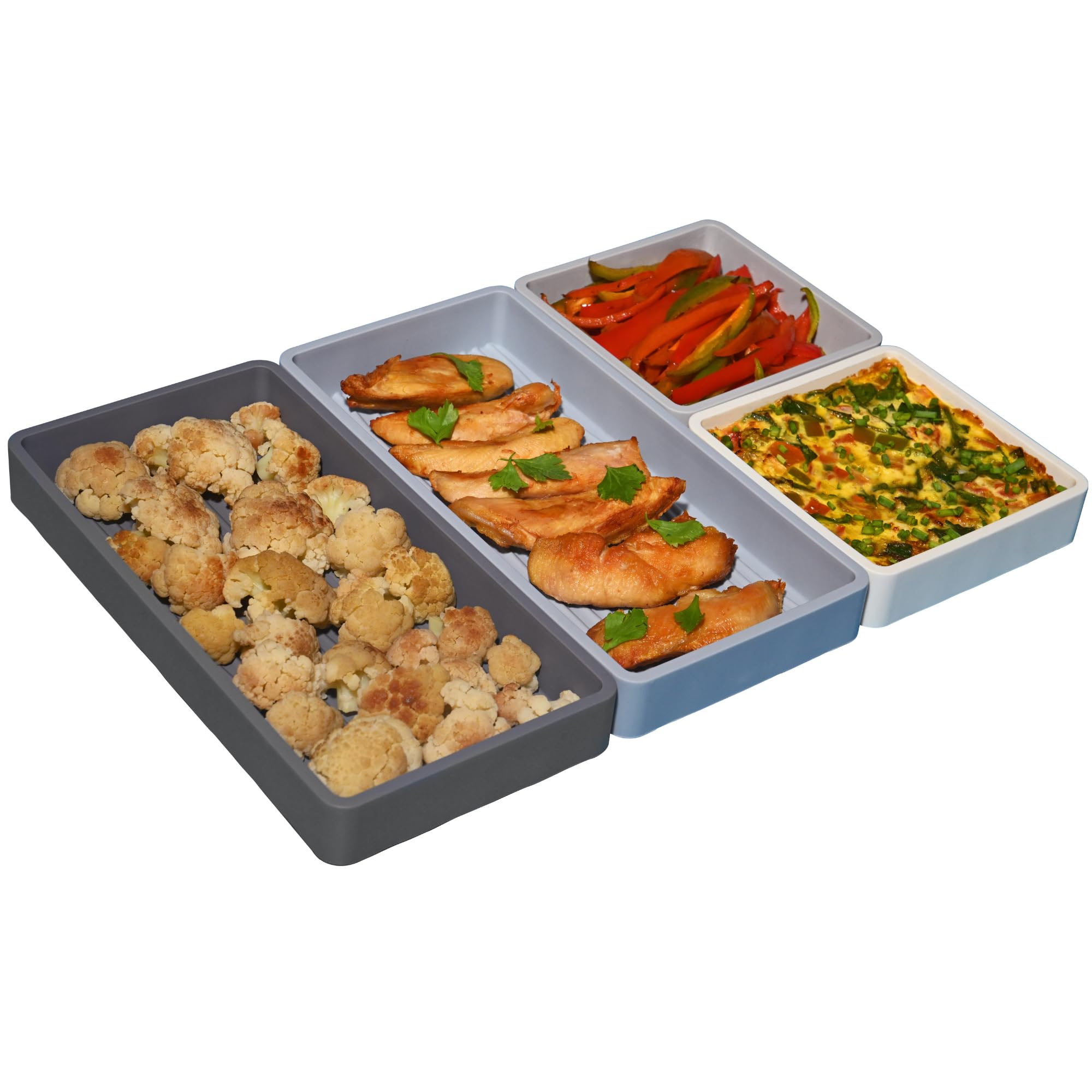 Sandunes Silicone Sheet Pan Dividers For Cooking & Meal Prep  Non Stick Silicone Tray Baking Set, Oven Safe & FreezerFriendly 