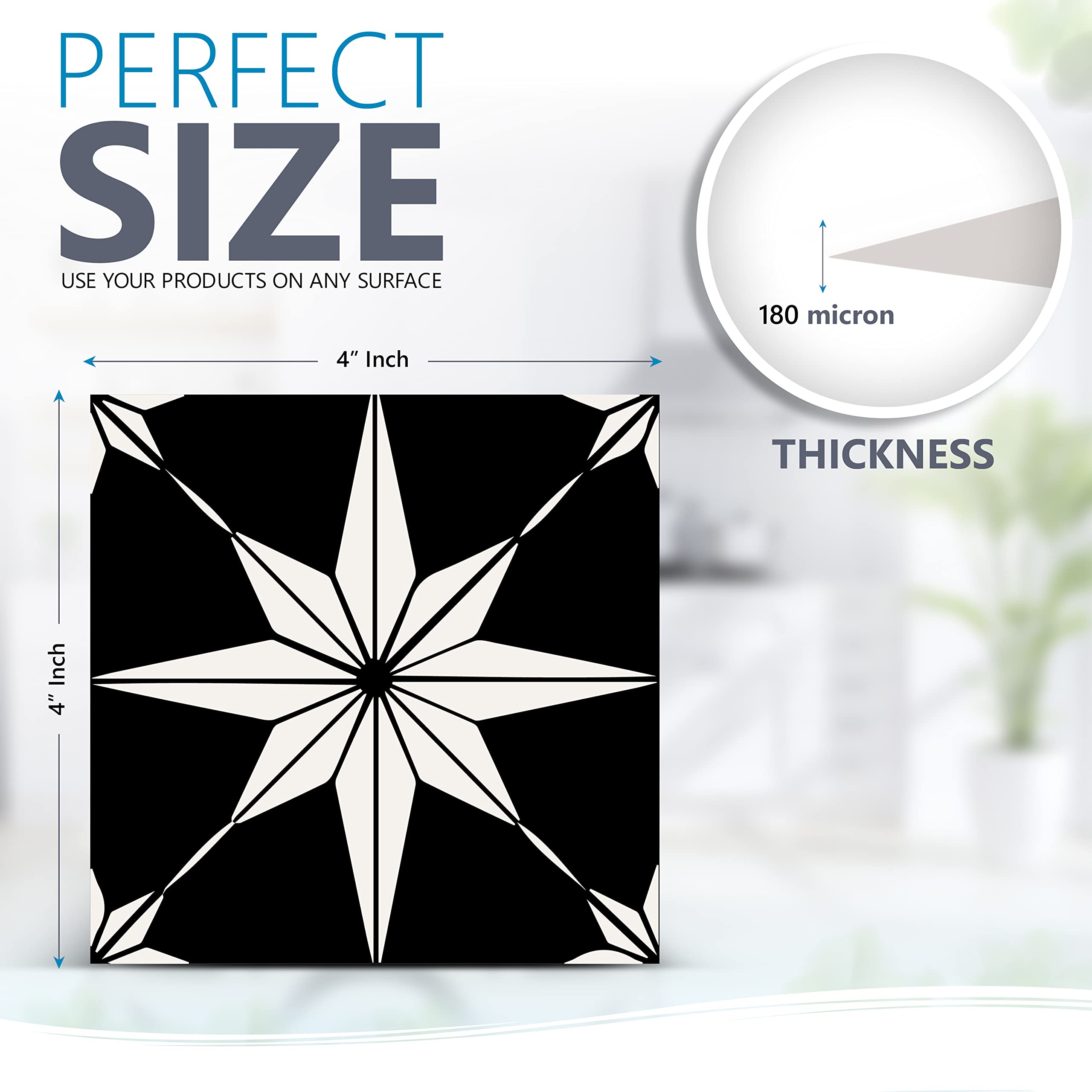 Tile Stickers By Mi Alma 24 Pcs Talavera Wall Stencils Wall Stickers Peel And Stick Easy Application - Ideal For Bathroom, Kitch
