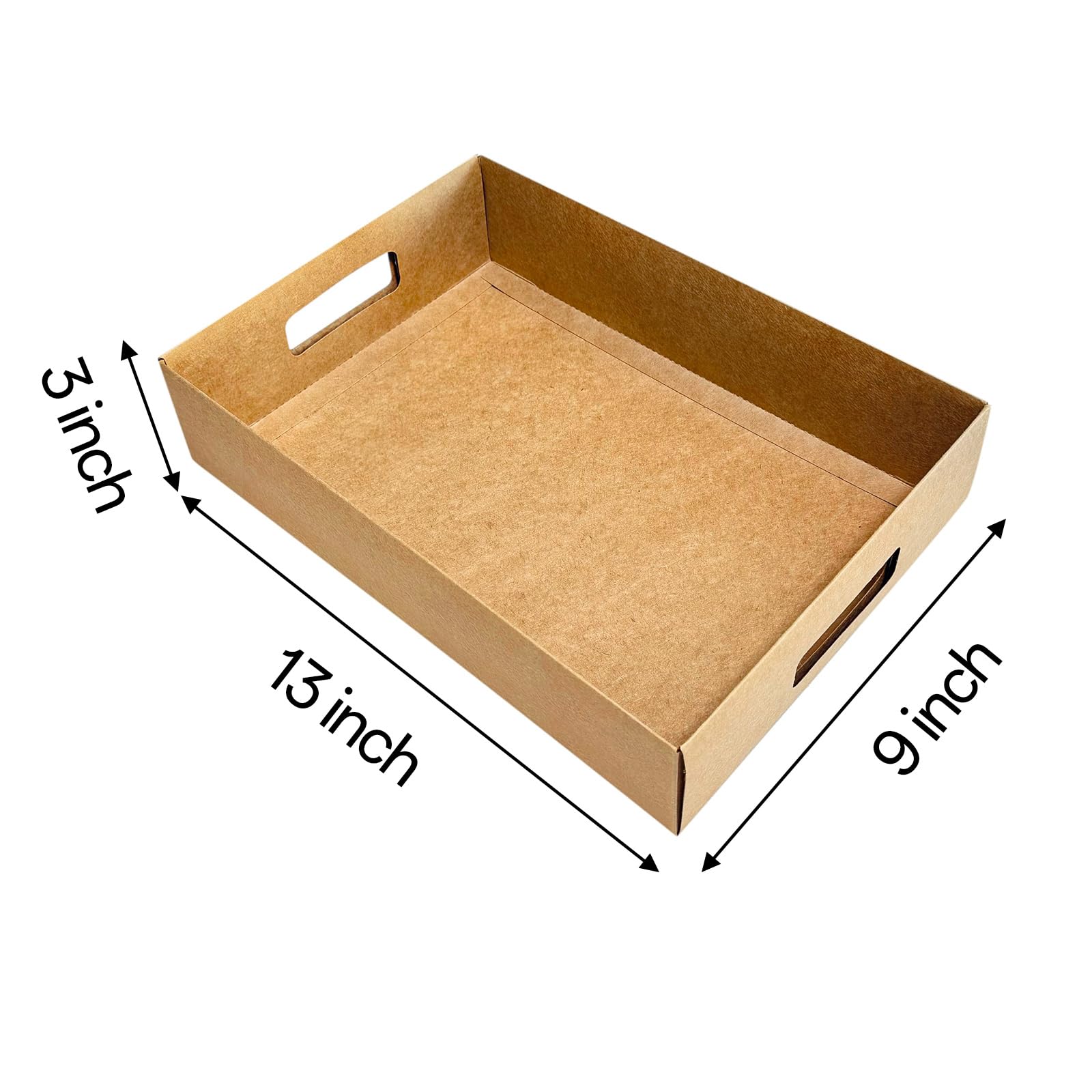 15-Pack 13'' X 9'' X 3'' Brown Blyss Cookie Crate,Sturdy Cookie Serving Tray Great For Party Platters,Natural Kraft Paper Cardbo