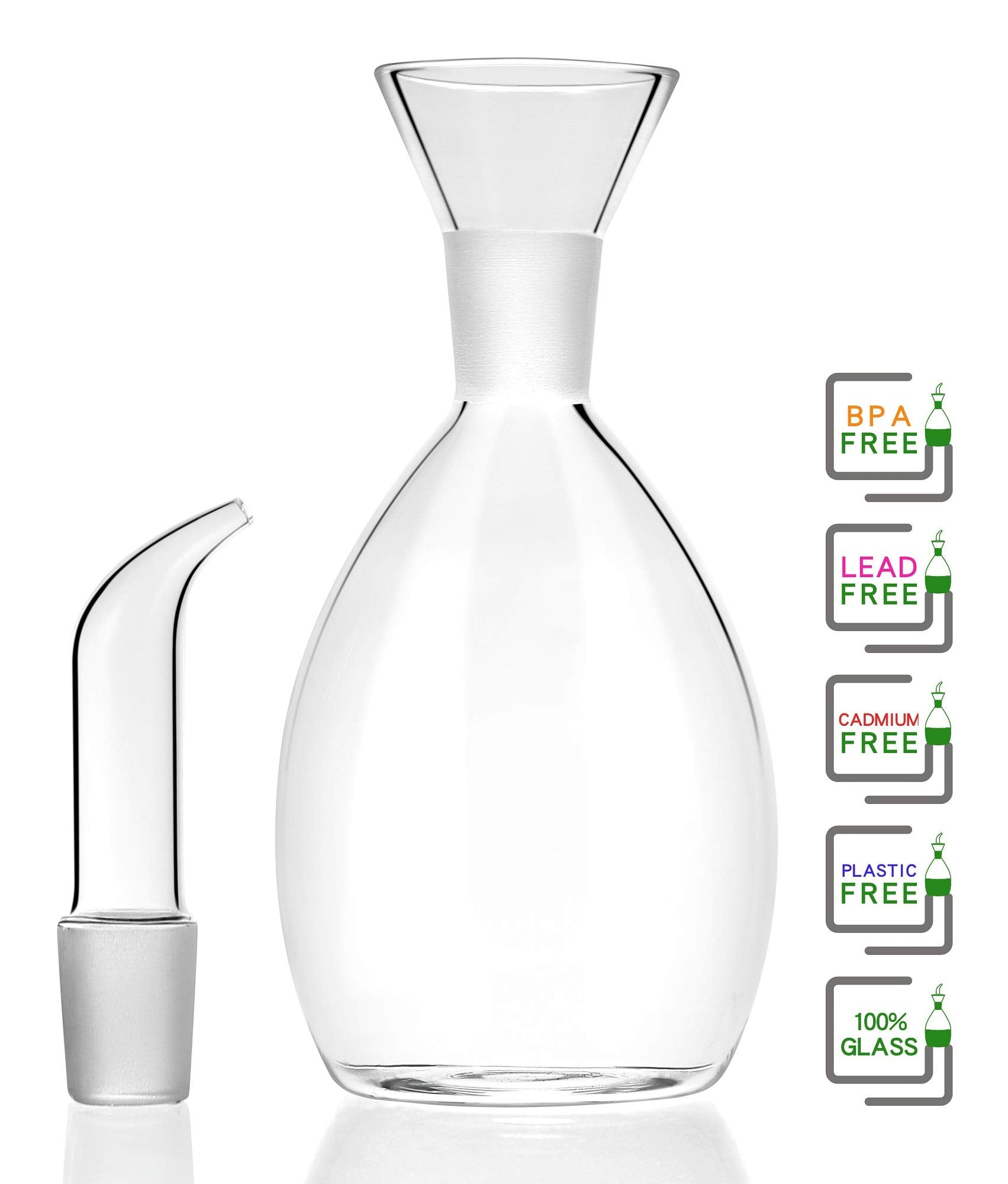 Haizeen 9 Oz / 250 Ml Glass All-Purpose Cruet, Glass Oil Decanter And Cruet For Kitchen And Bbq