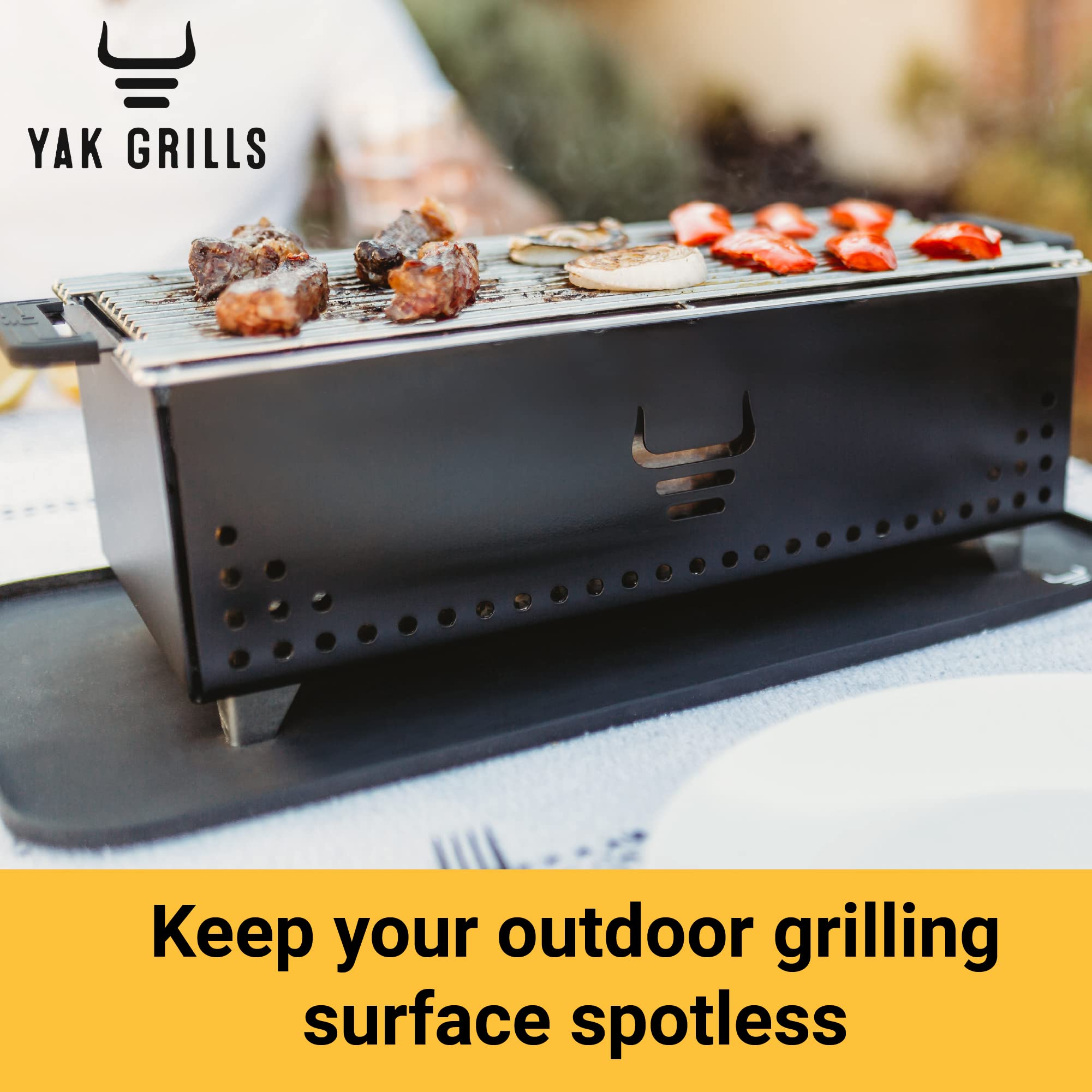 Genuine Yak Grills Silicone Mat Designed For The Yak 400 Series |Durable And Heat-Resistant Black Silicone Trivet | Keeps Grilli