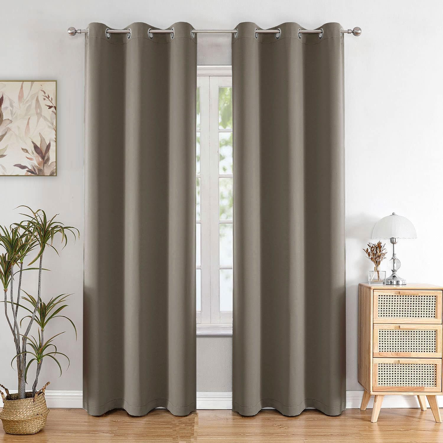 Homemonde Room Darkening Curtain For Long Door 10 Feet Single Pcs - Heavy Polyester 75% Blackout Thick Curtains, Room Privacy An
