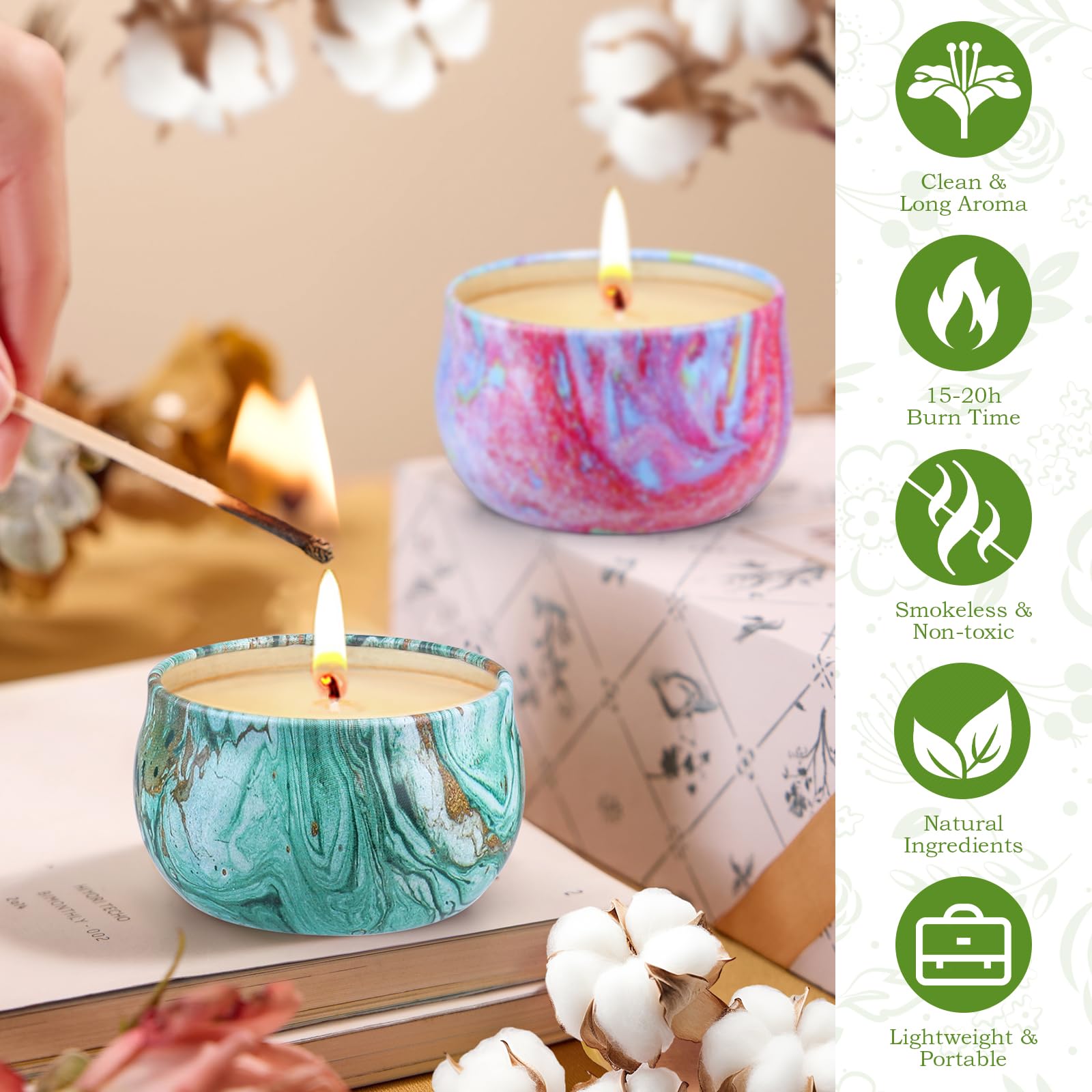 Scented Candles Gift Set, 9 Pack Candles for Home Scented Long Lasting Natural Soy Wax Aromatherapy Candle Set Birthday Gifts fo