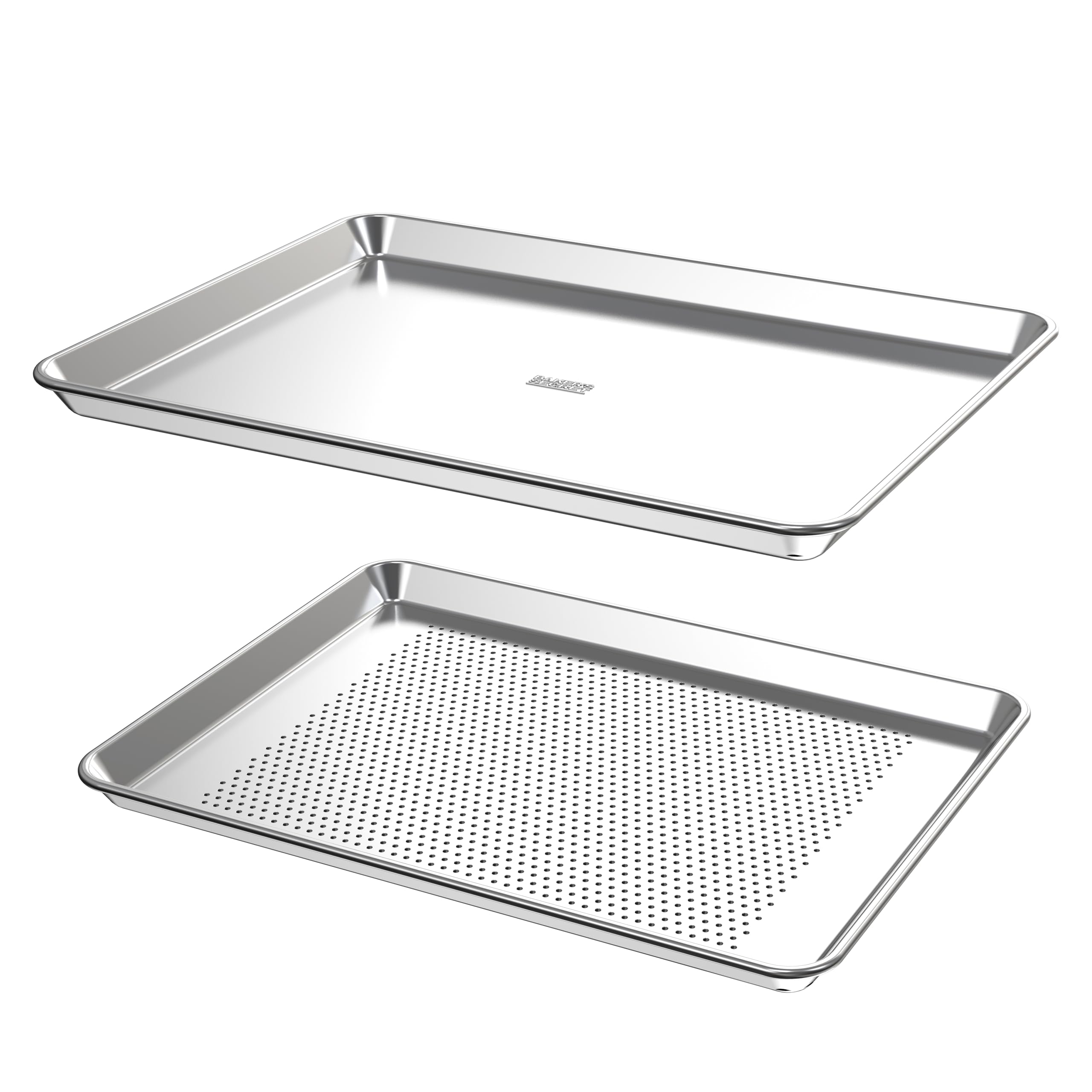 Baking Sheet Set with Rack 18 NonToxic Bakeware Set Baking Trays for Oven, 100% Recycled Aluminum, 2pc Bakeware Set Baking She