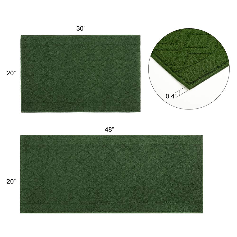 Cosy Homeer 48X20 Inch/30X20 Inch Kitchen Rug Mats Made Of 100% Polypropylene 2 Pieces Soft Kitchen Mat Specialized In Anti Slip