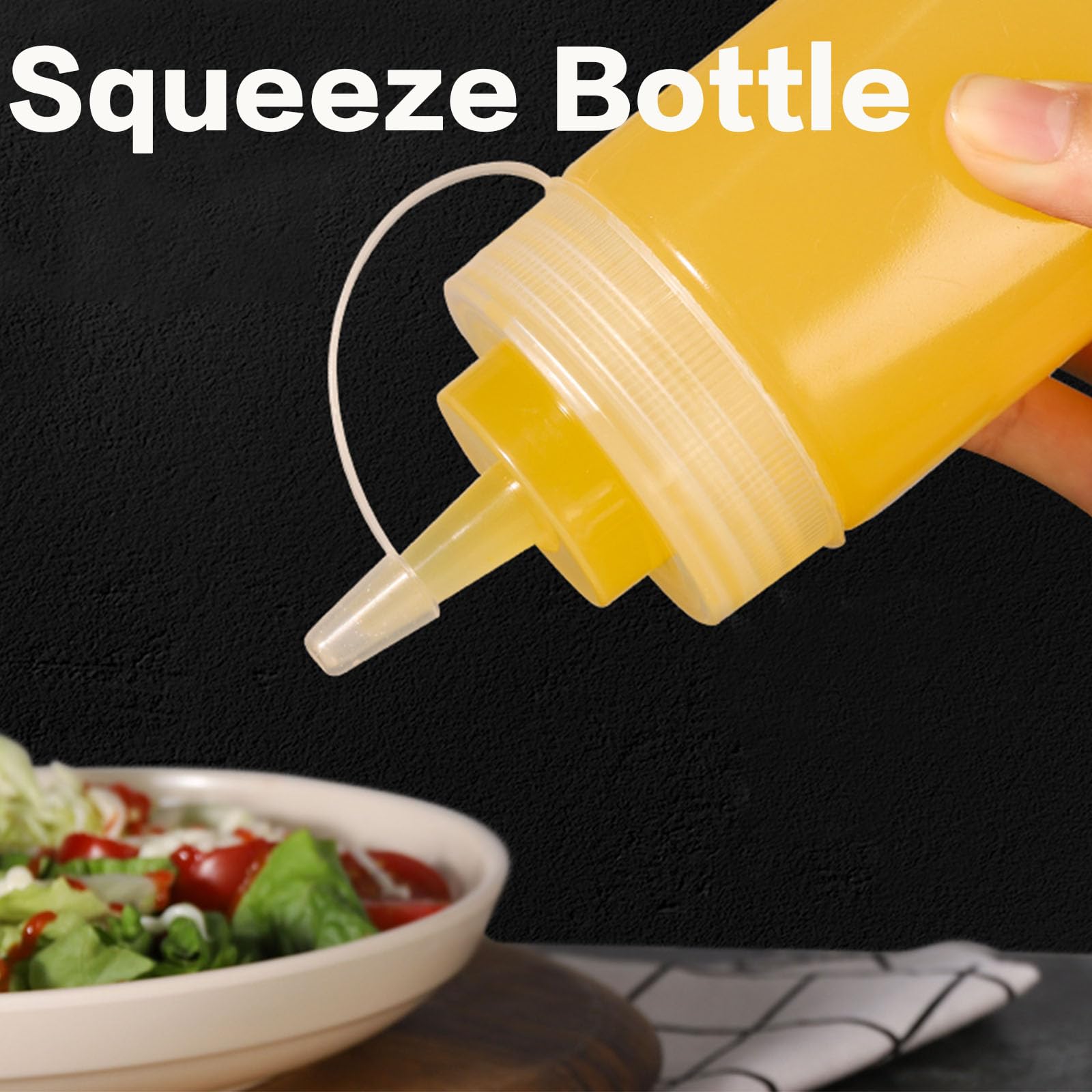 Anyumocz 12 Pack 8 Oz Plastic Squeeze Bottles Multipurpose Squirt Bottles For Ketchup,Condiments,Bbq Sauce,Dressing,Barbecue,Gri
