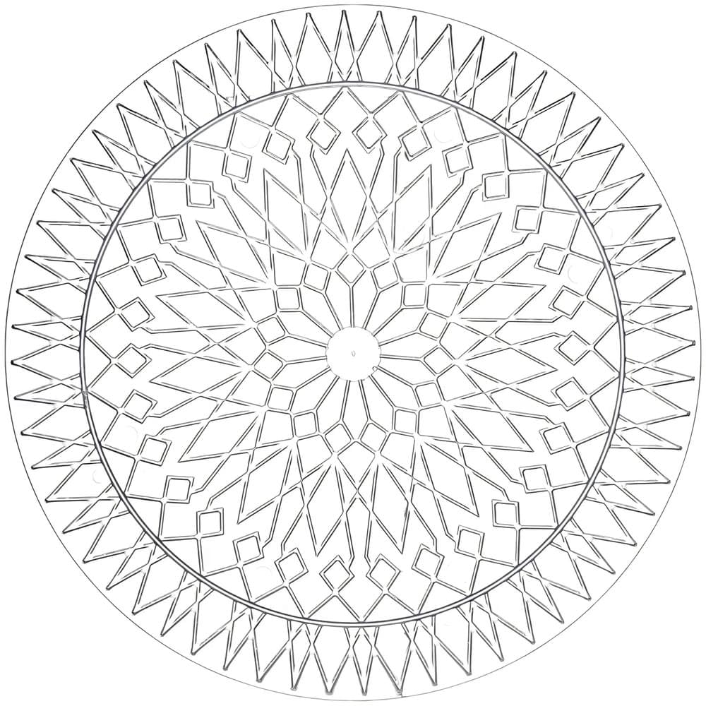 Maryland Clear Round Designed Crystal Cut Plastic Tray - 13'' (1 Pc.) - Reusable Serving Platter & Plastic Food Tray - Perfect P