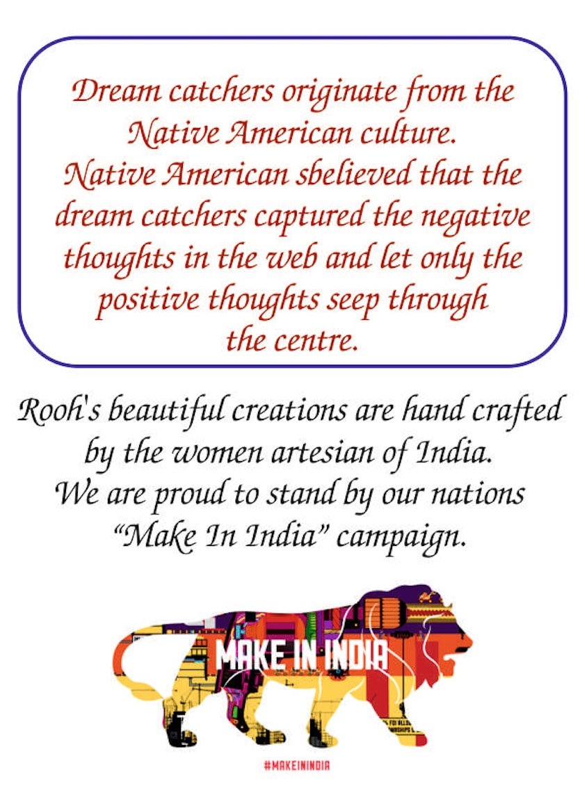 Rooh Dream Catcher ~ Wooden Earth ~ Handmade hangings (Can be Used as Home Decor, Gift, Wall Hangings, Meditation Room, Yoga Tem