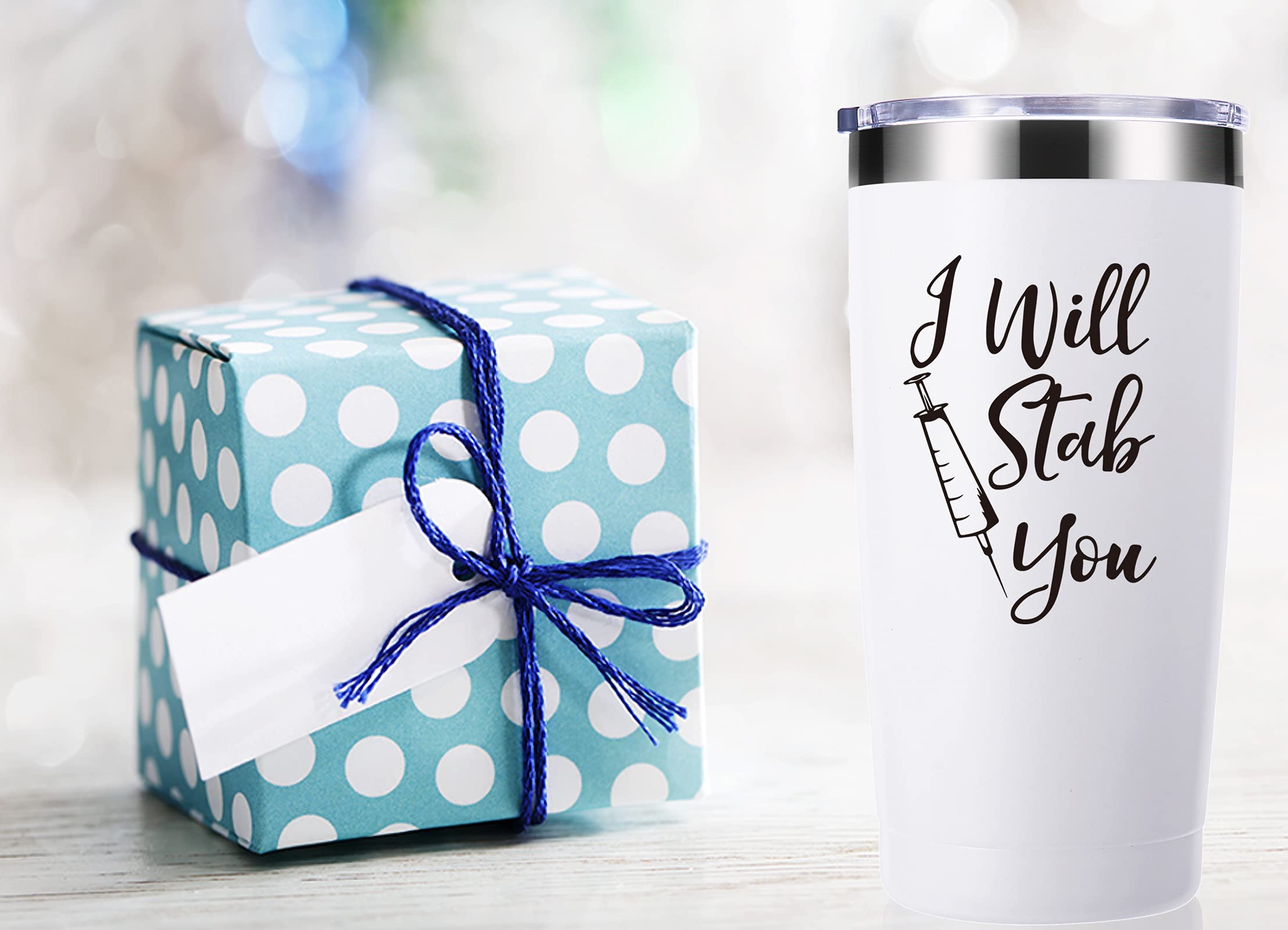 Momocici I Will Stab You 20 Oz Tumbler.Funny Nurse Week,Nurse Gifts.Gag Nursing Graduation Gifts For Nurse.Nurse Practitioner Gi