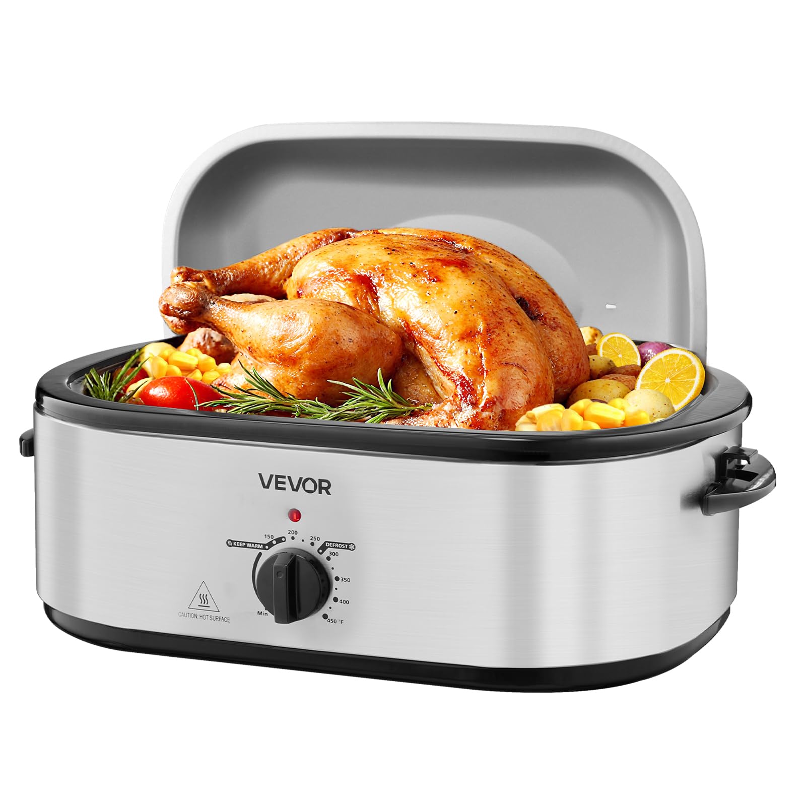 VEVOR Roaster Oven, 22QT Electric Roasting Pan, 150-450? Adjustable Temperature Multifunctional Electric Roaster Oven with Self-