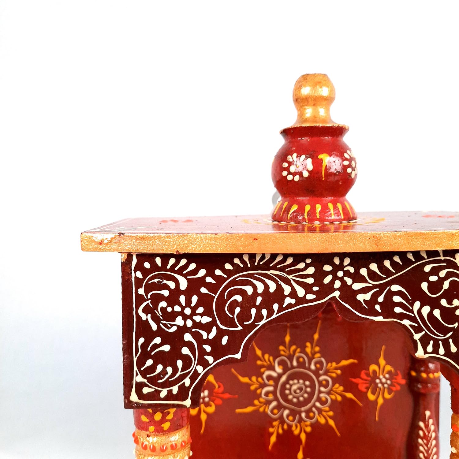 Apka Mart The Online Shop Pooja Mandir | Home Temple Wooden Wall Mounted | Hanging Puja Stand - For God, House, Puja Ghar, Offic