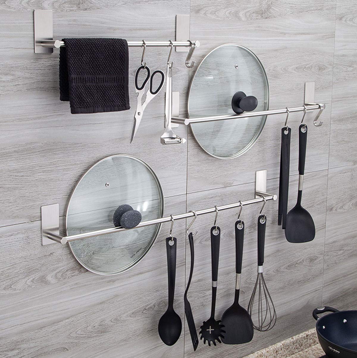 Bathroom Towel Bar Towel Holder,Ulifestar Strong 3M Self Adhesive Hand Towel Holder,Wall Mounted Stainless Steel Towel Rack For
