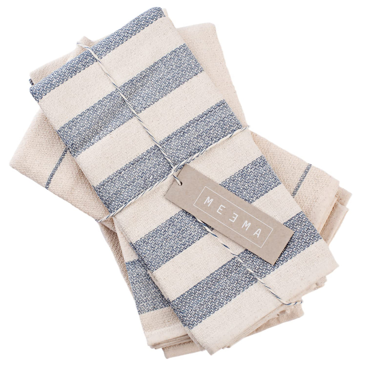 Meema Kitchen Towels And Dishcloths, Ecofriendly Upcycled Cotton Set Of 4, Large 20 X 28 In Super Absorbent Premium Weave, Toall