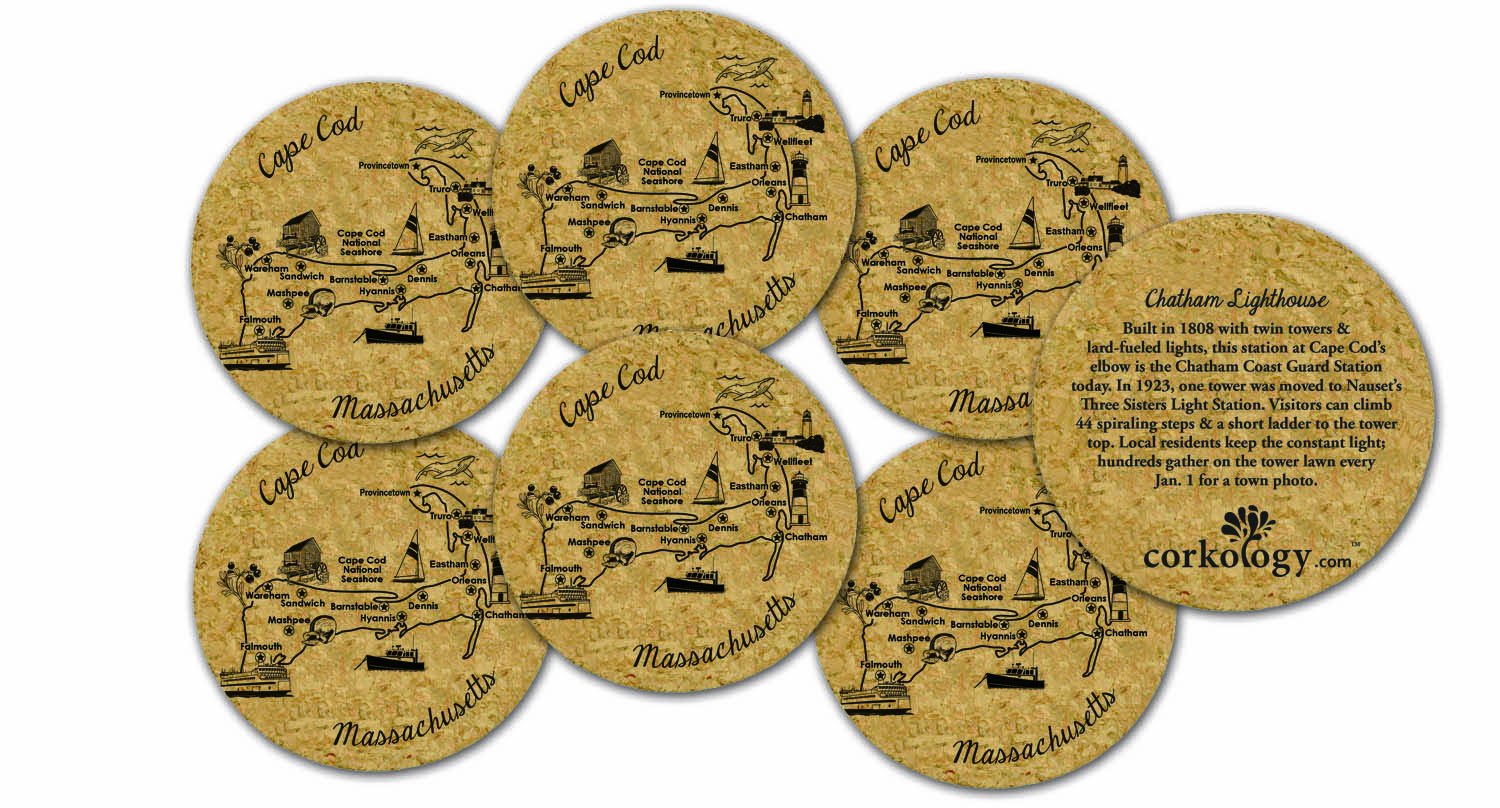 Corkology Cape Cod Cork Coaster Set