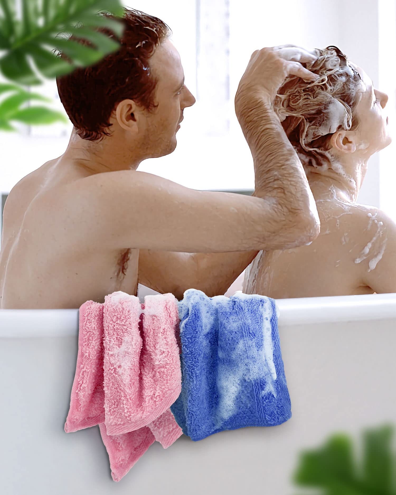 Cleanbear Wash Cloths For Your Body 24-Pack Washcloths Soft Cotton Face Cloths, Large Shower Wash Cloth Set (8 Colors 13    X 13