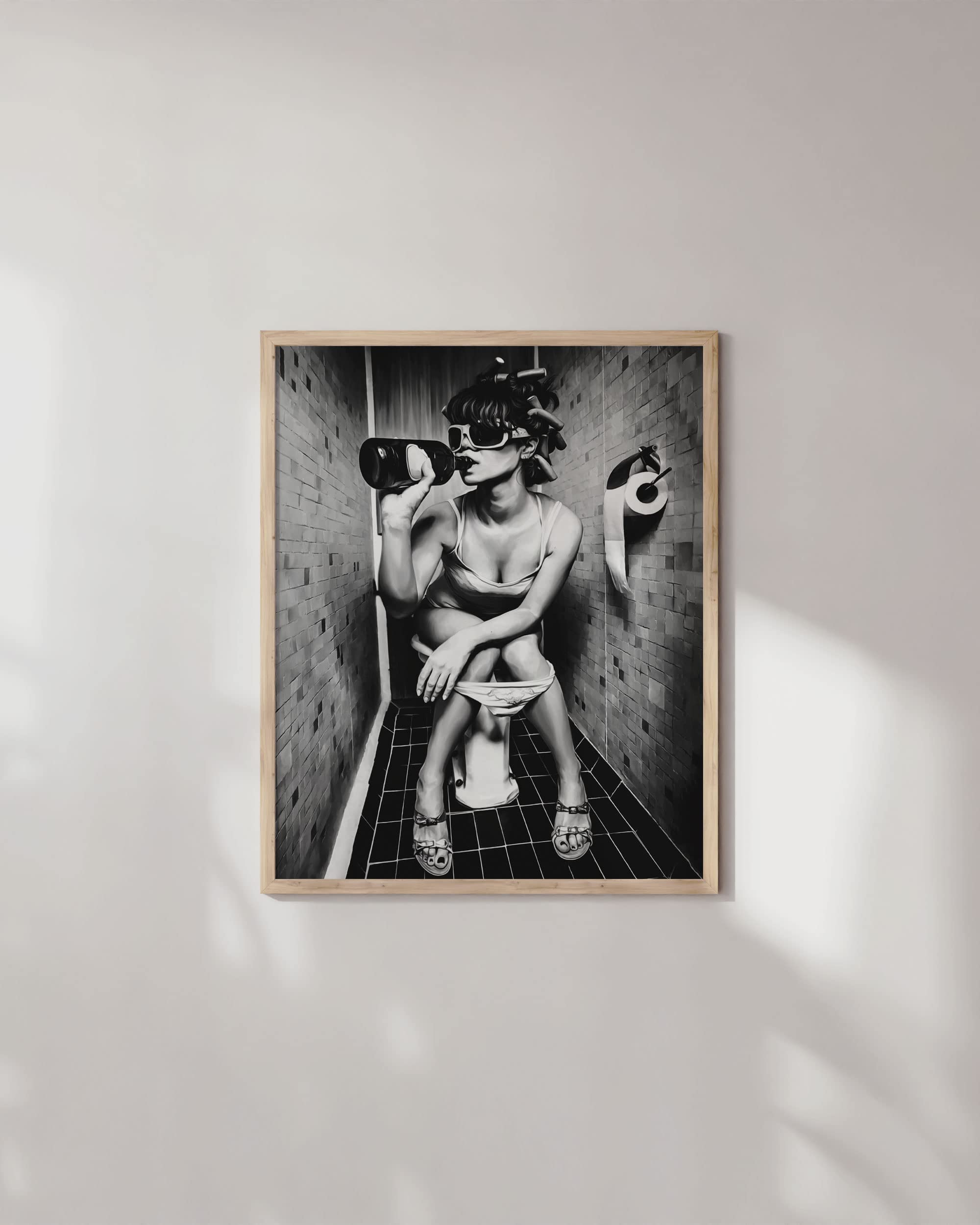 Haus And Hues Girl Bathroom Decor Wall Art - Black And White Wall Art, Black Art Wall Decor, Bathroom Picture For Bedroom Decor