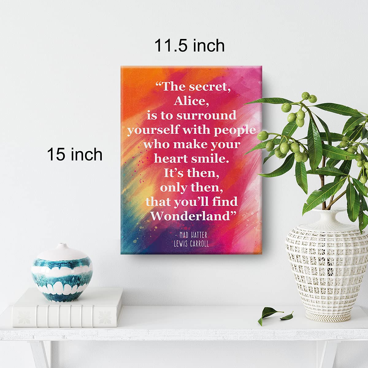 Inspirational Wall Art The Secret Quote Alice In Wonderland Watercolor Canvas Painting Prints For Home Wall Decor Framed Book Qu