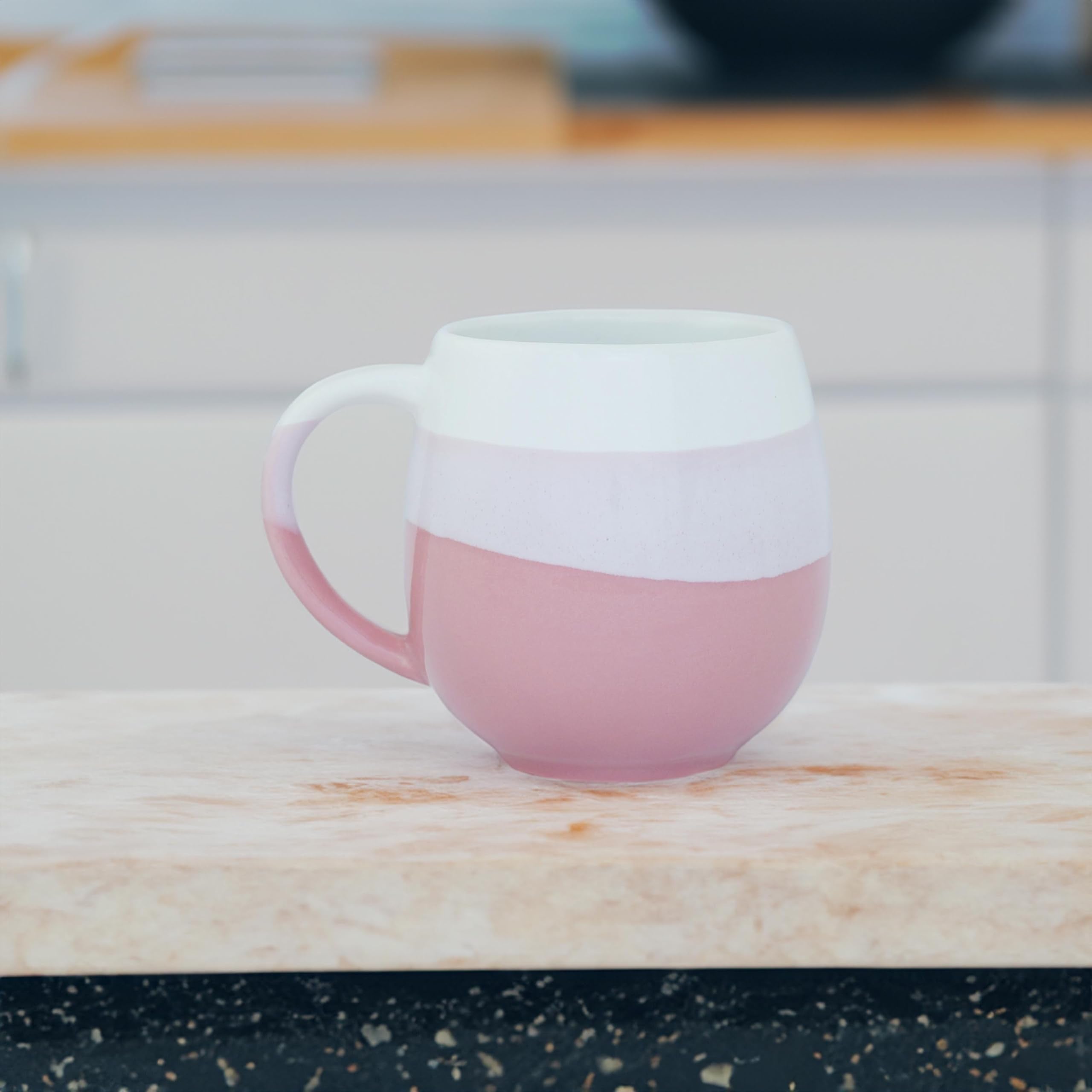 U & U UNIQUE UTILITIES Ceramic Coffee Mug Milk Cup for Home & Office Gift (Pink) - 450 ML