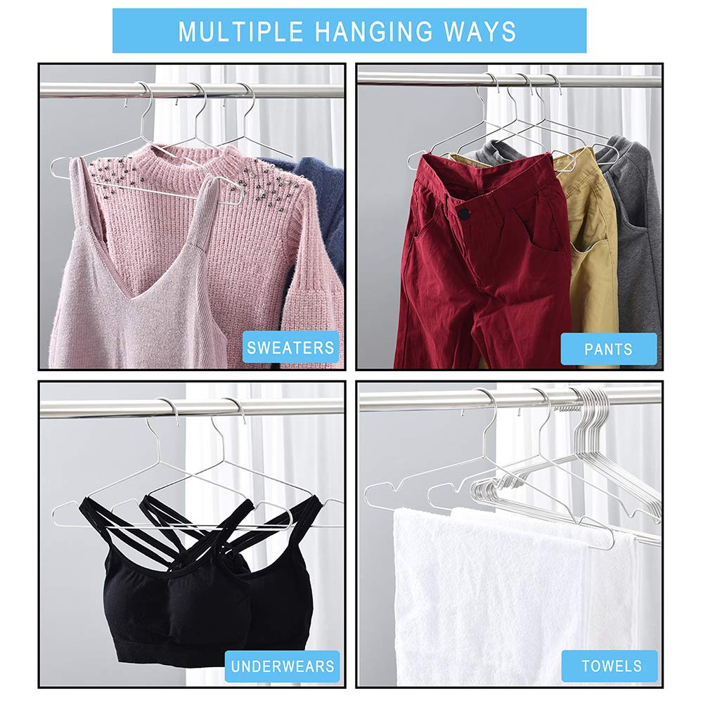 Coat Hangers 40 Pack Clothes Hangers  Seropy Metal Hangers Heavy Duty Wire Hangers with Non Slip Notch  Ultra Thin Stainless Steel Hangers Space Saving Clothing Hanger 16.5 Inch