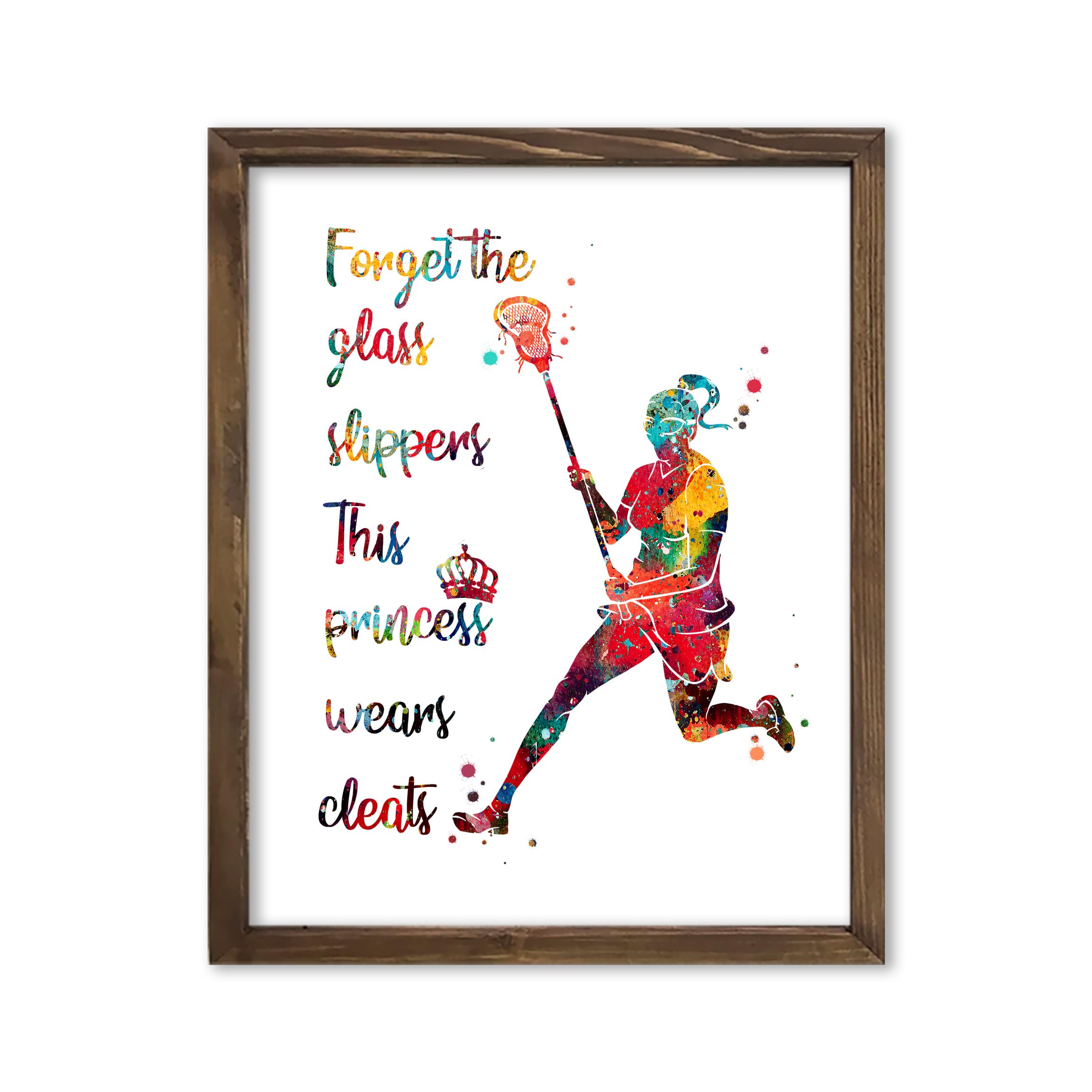 Inspirational Watercolor Lacrosse Girl Athlete with Empowering Quote Art Print for Girls Bedroom Empowerment, Locker Team Spiri