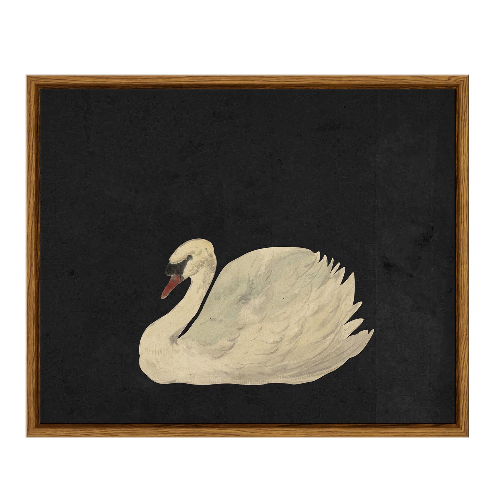 Viyyiea Framed Wall Decorations Vintage Canvas Wall Art, Grace Swan Art Painting Pictures Rustic Bathroom Wall Decor, Farmhouse