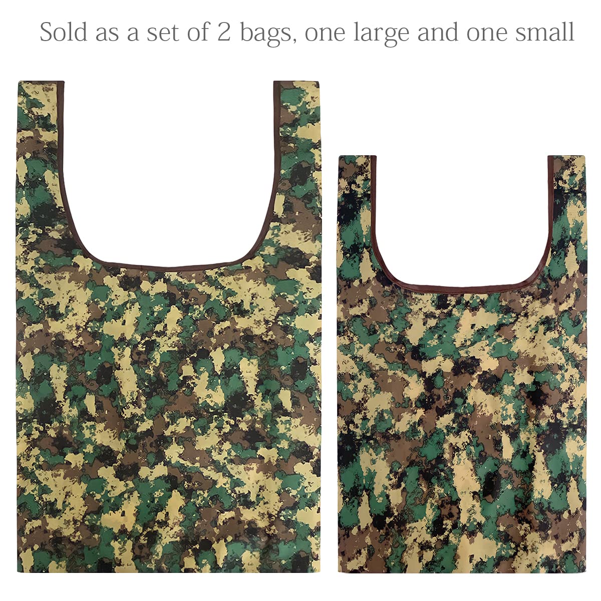 Wrapables Jolibag Collection Reusable Shopping Bag (Set Of 2), Green Camo