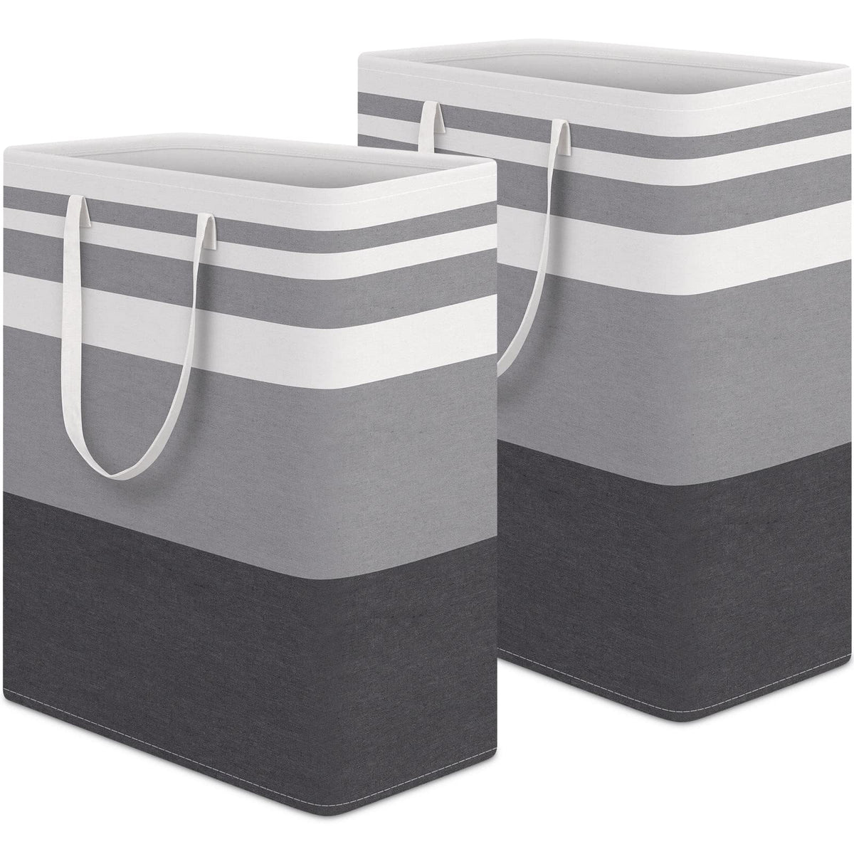 Homehacks 2-Pack Large Laundry Basket, Waterproof, Freestanding Laundry Hamper, Collapsible Tall Clothes Hamper With Extended Ha