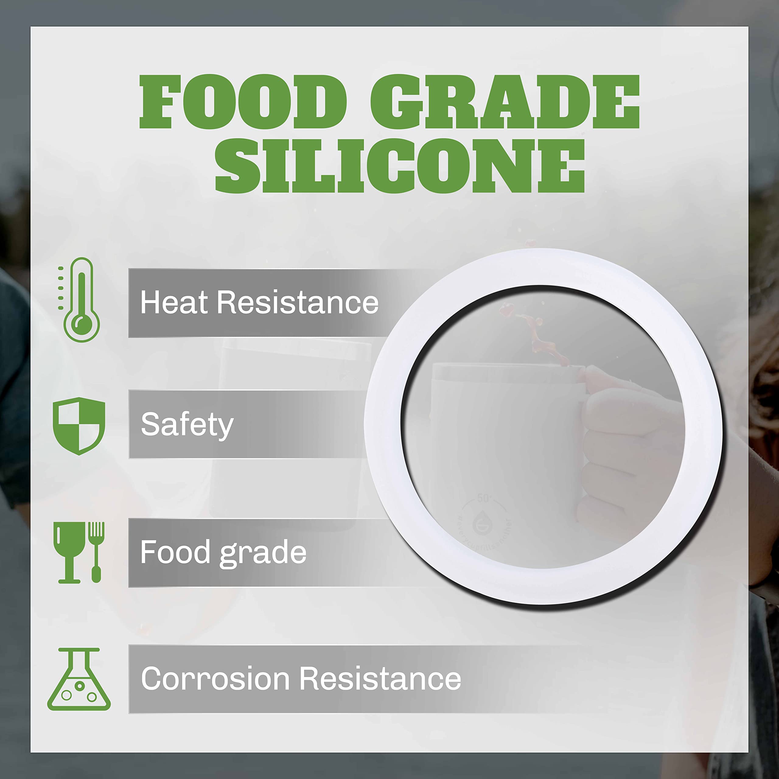 Litorange 8 Pcs Replacement Spare Food Grade Silicone (Better Than Rubber) Gasket Seal Ring For Aluminium Stovetop Coffee Maker