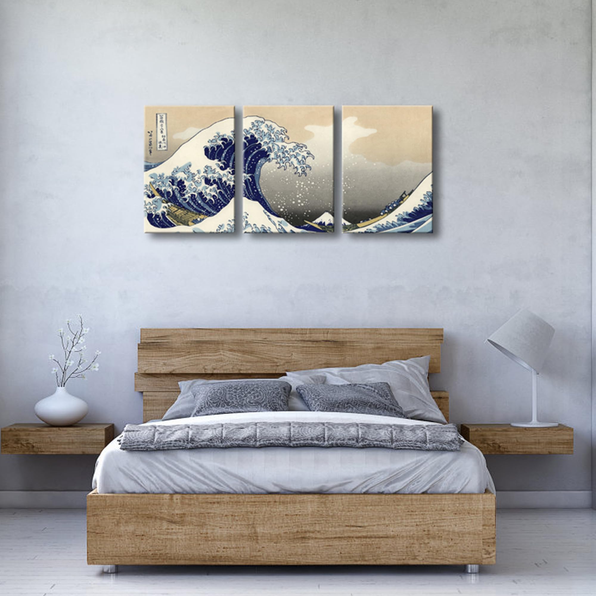 Wieco Art Great Wave Of Kanagawa Katsushika Hokusai 3 Piece Modern Canvas Prints Artwork Abstract Pictures Paintings On Canvas W