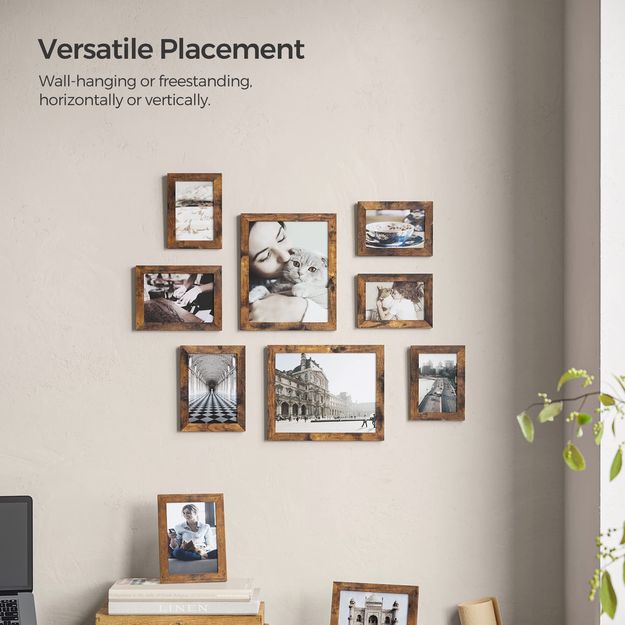 Songmics Picture Frames, 10 Pack Collage Picture Frames With Two 8X10, Four 5X7, Four 4X6, Photo Frame Set For Wall Gallery Deco