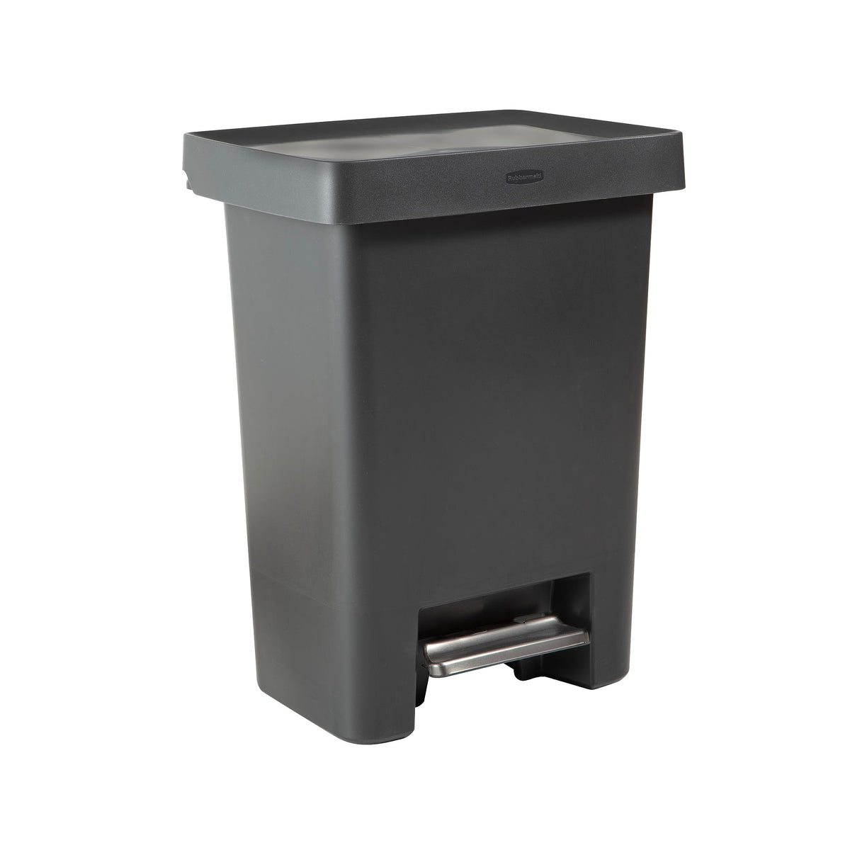 Rubbermaid High-Capacity Step-On Trash Can, 19 Gallon, Single Or Dual Stream Trash Or Recycling, Charcoal, Stainless-Steel Pedal
