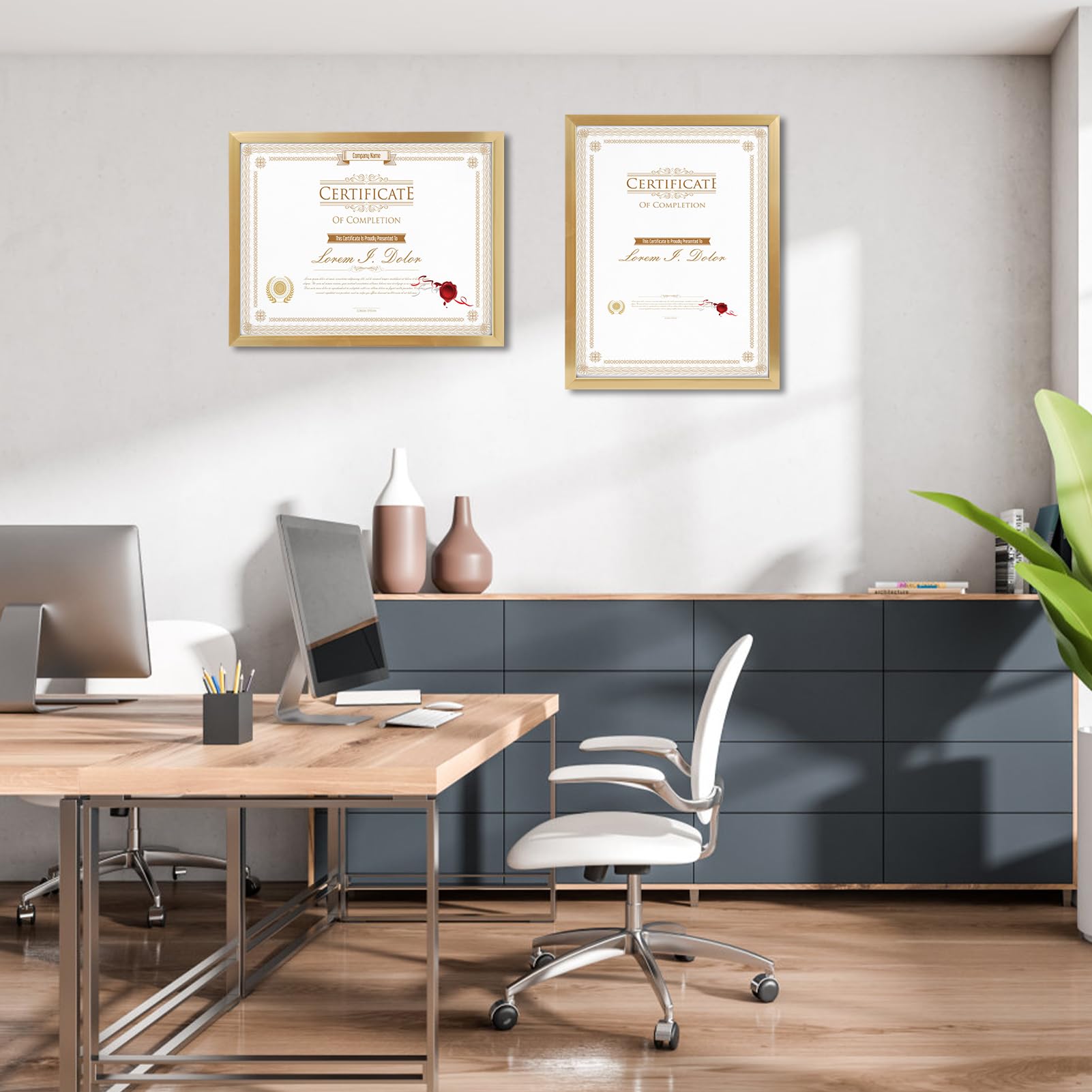 WIFTREY 16 Pack 8.5x11 Certificate Picture Frames, Multi 8.5 by 11 Photo Frame Bulk for Document Award, Wall Hanging or Tabletop