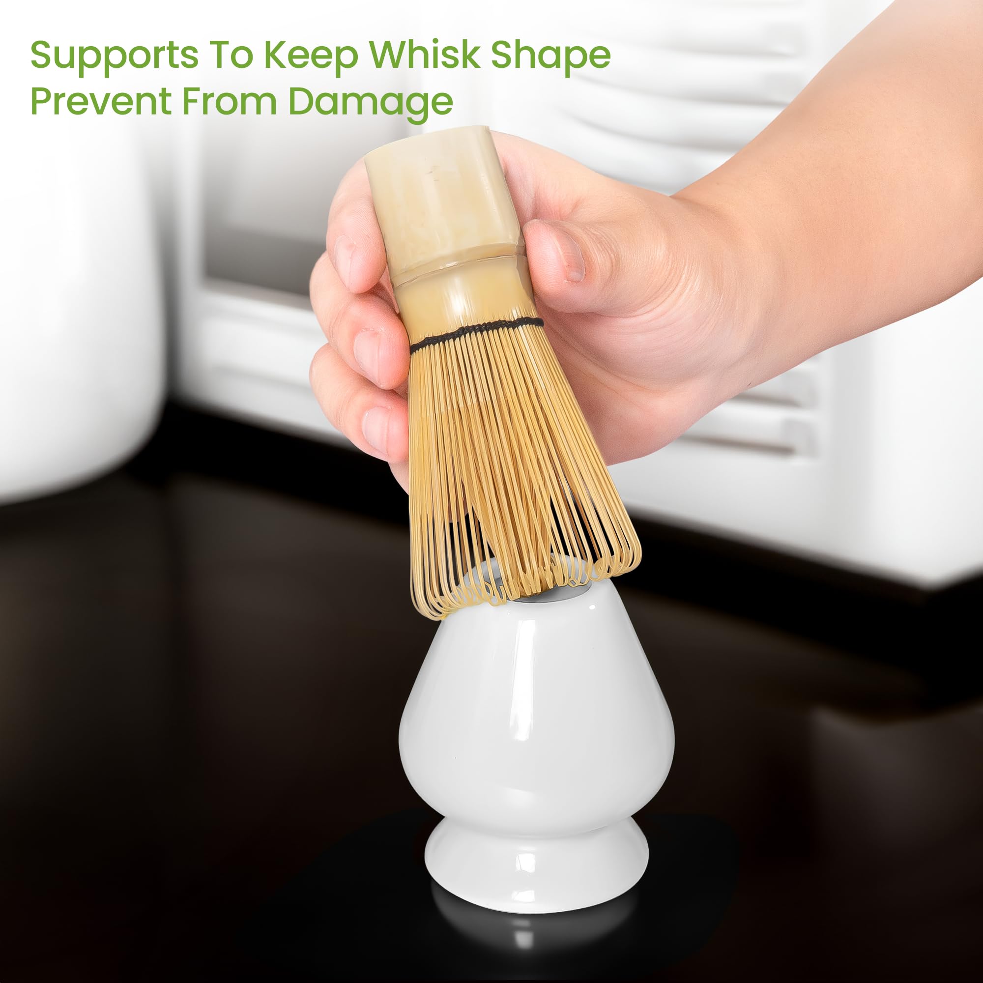 Matcha Whisk Set And Bowl, Matcha Making Kit Whisk, Bowl With Spout, Powder Starter Sifter, Ceramic Whisk Holder, Spoon Japanese